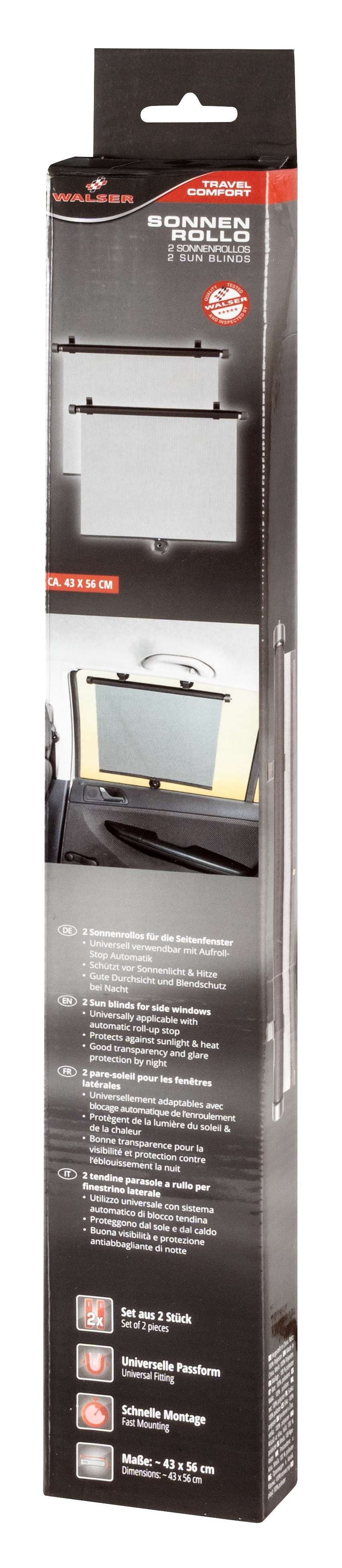 2 pièces store pour vitres latérales de voiture - 43 x 56cm