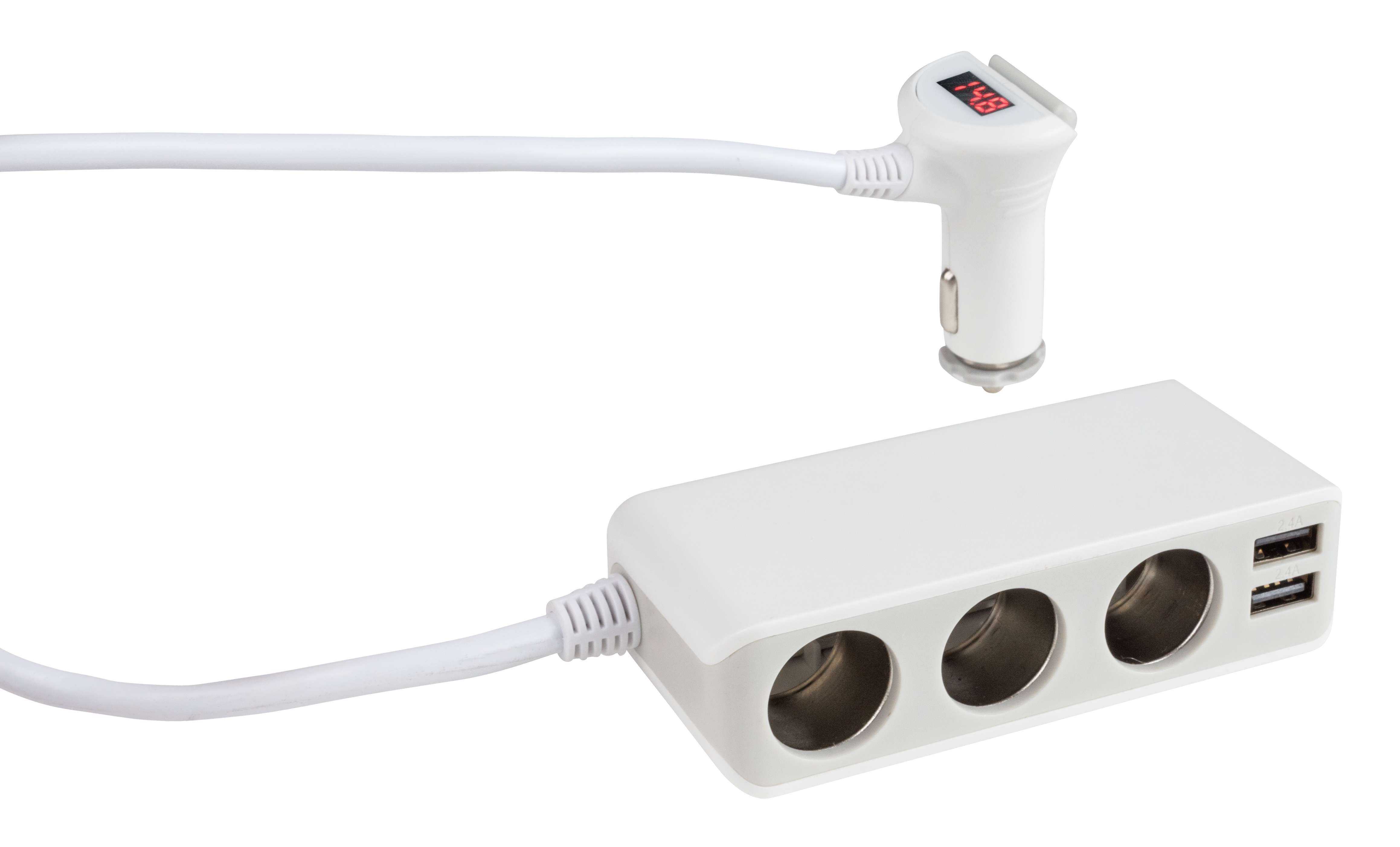 Voiture/voiture USB et chargeur de voiture DC 12/24V blanc