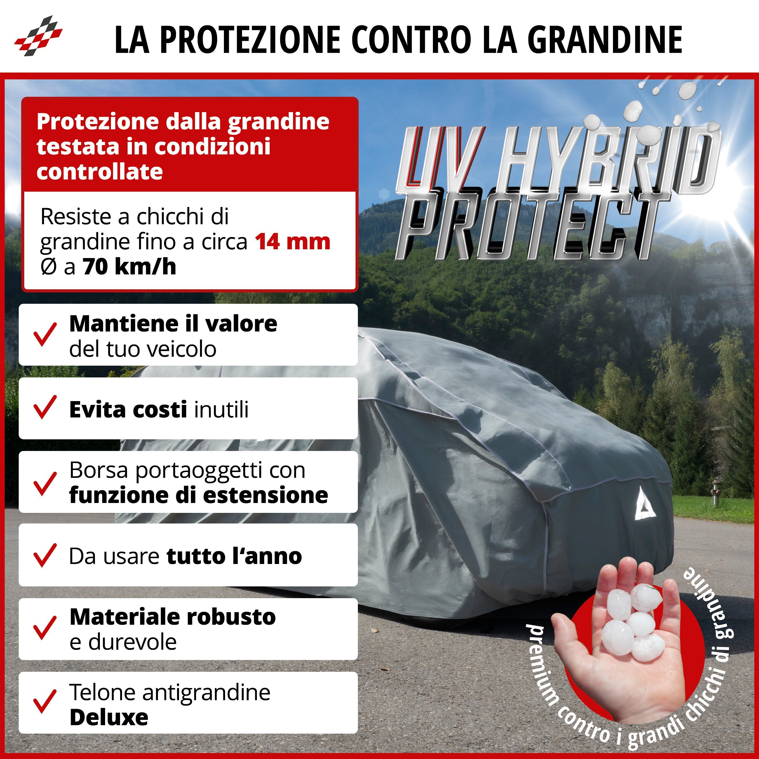 Telo Autobus antigrandine Hybrid UV Protect misura L