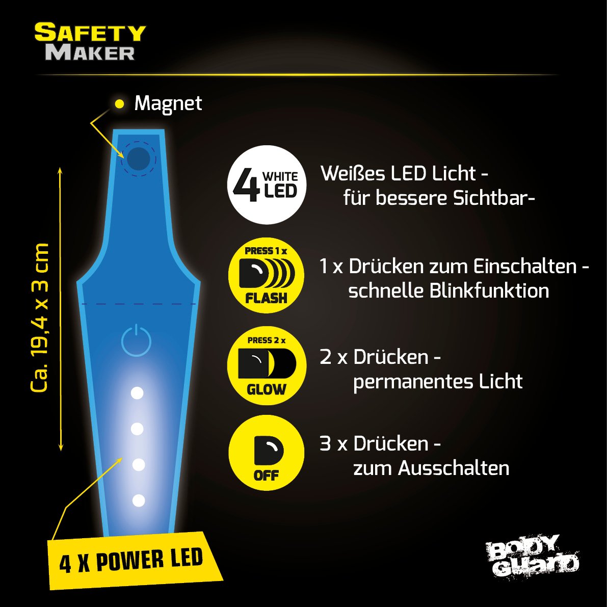 Multilight XL, LED-Clip blau
