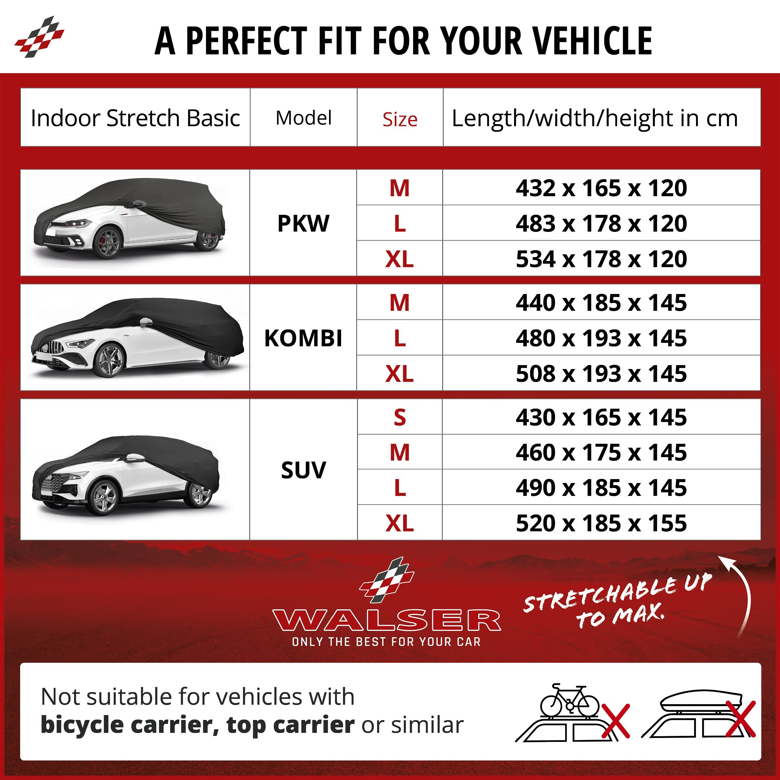 Car cover Indoor Stretch Basic SUV size L black