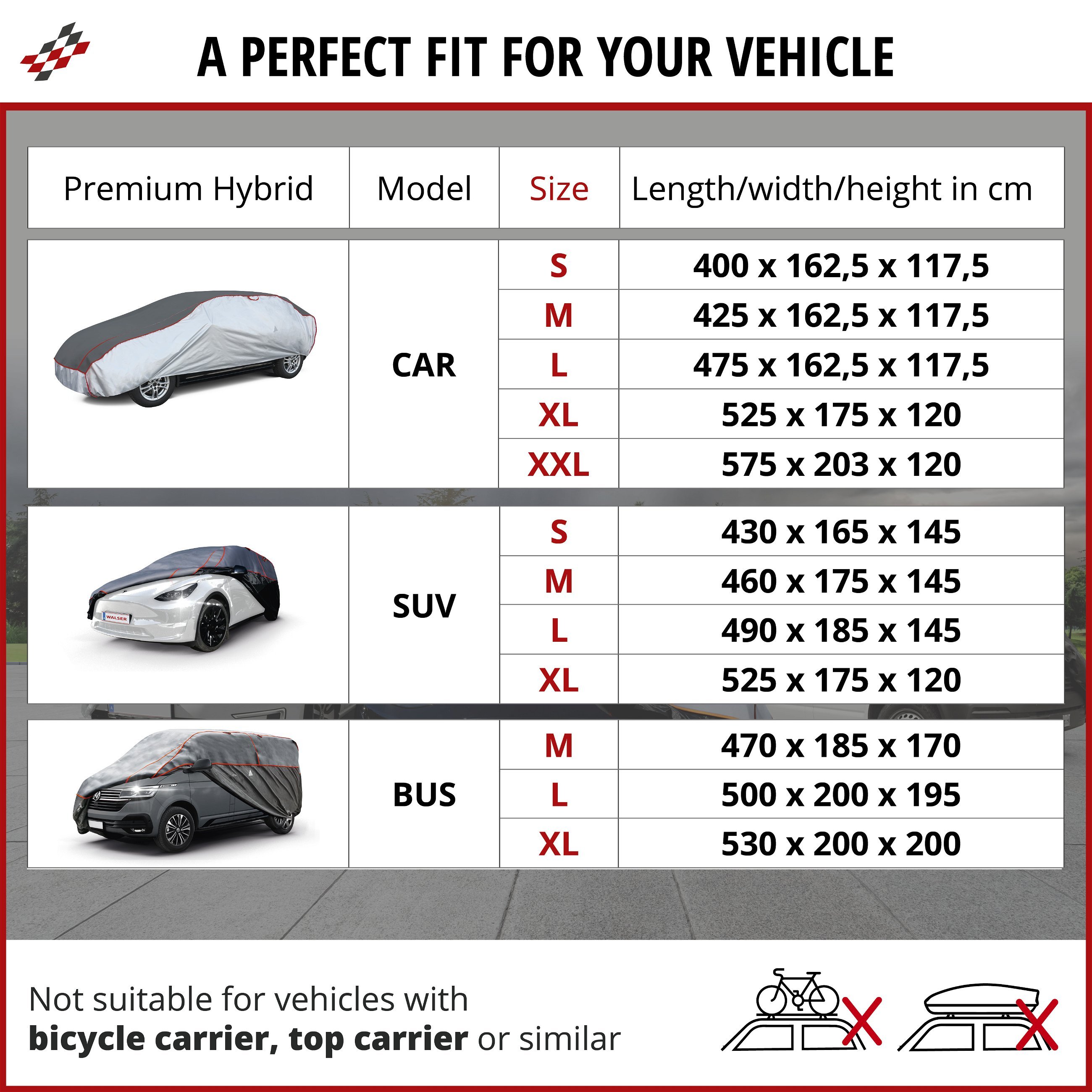 Car hail protection cover Premium Hybrid SUV size L