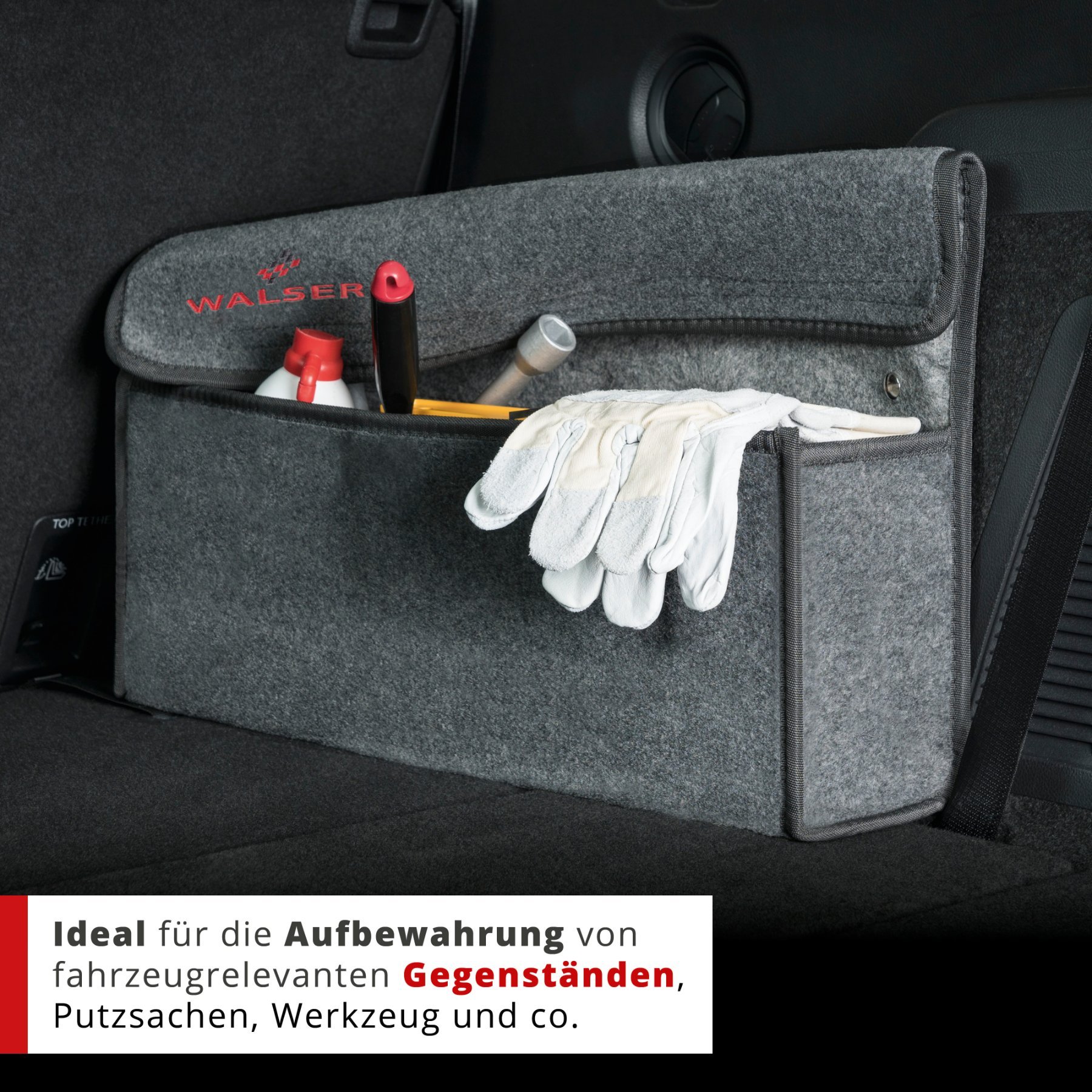 Kofferraumtasche Toolbag Größe XXL, Auto-Aufbewahrungstasche grau 57x16x21 cm