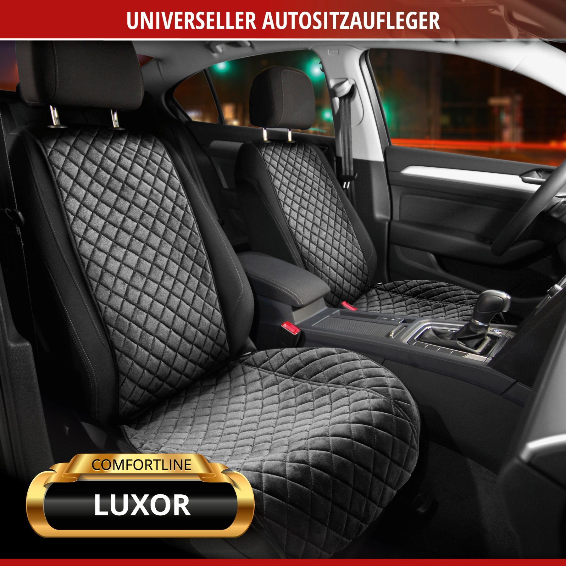 PKW-Sitzaufleger Comfortline Luxor inkl. Anti-Rutsch-Beschichtung, Auto-Sitzauflage für 1 Vordersitz mit Seitenwangen-Schutz