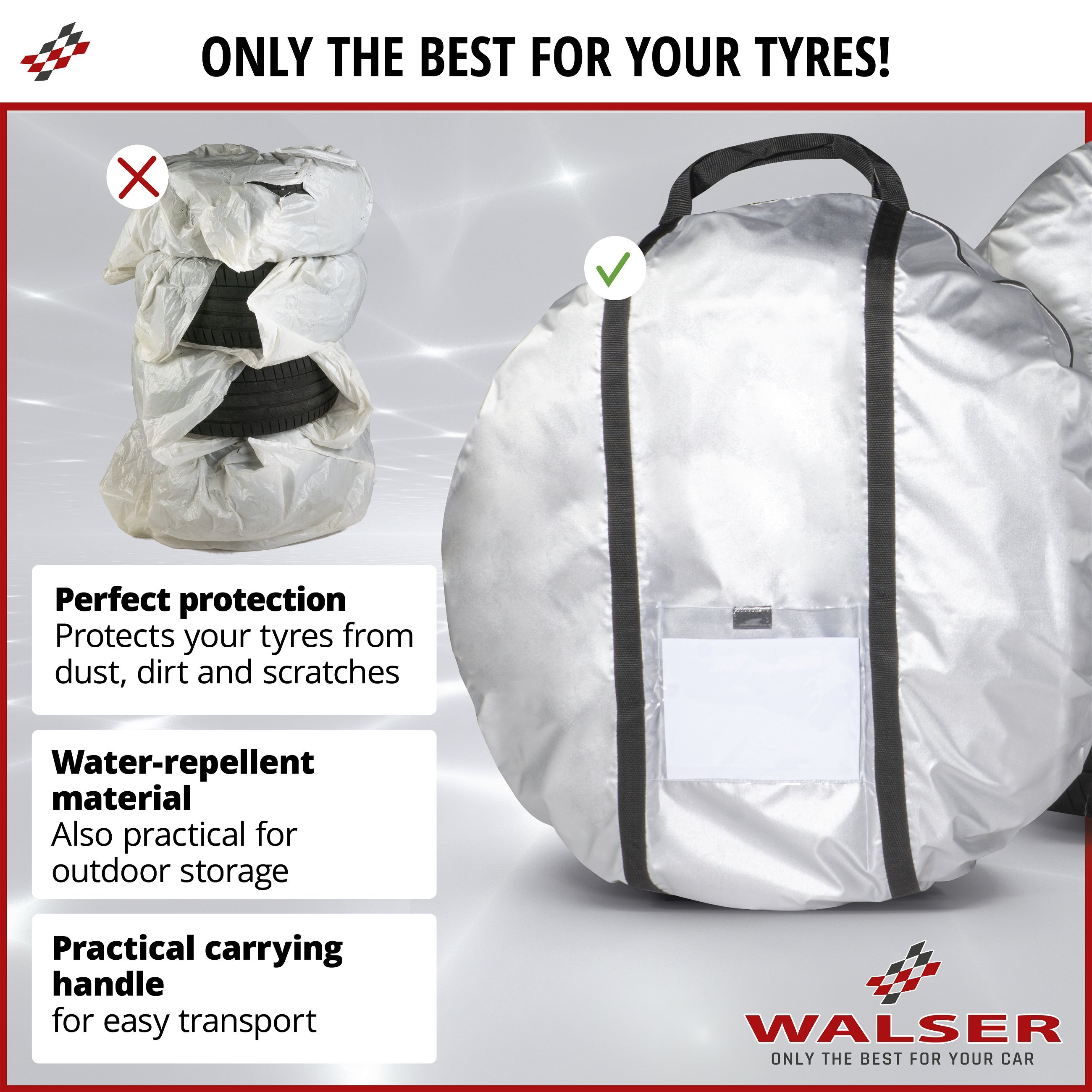 Tire storage Bag size L, tyre bag 15-16 inch tyres silver
