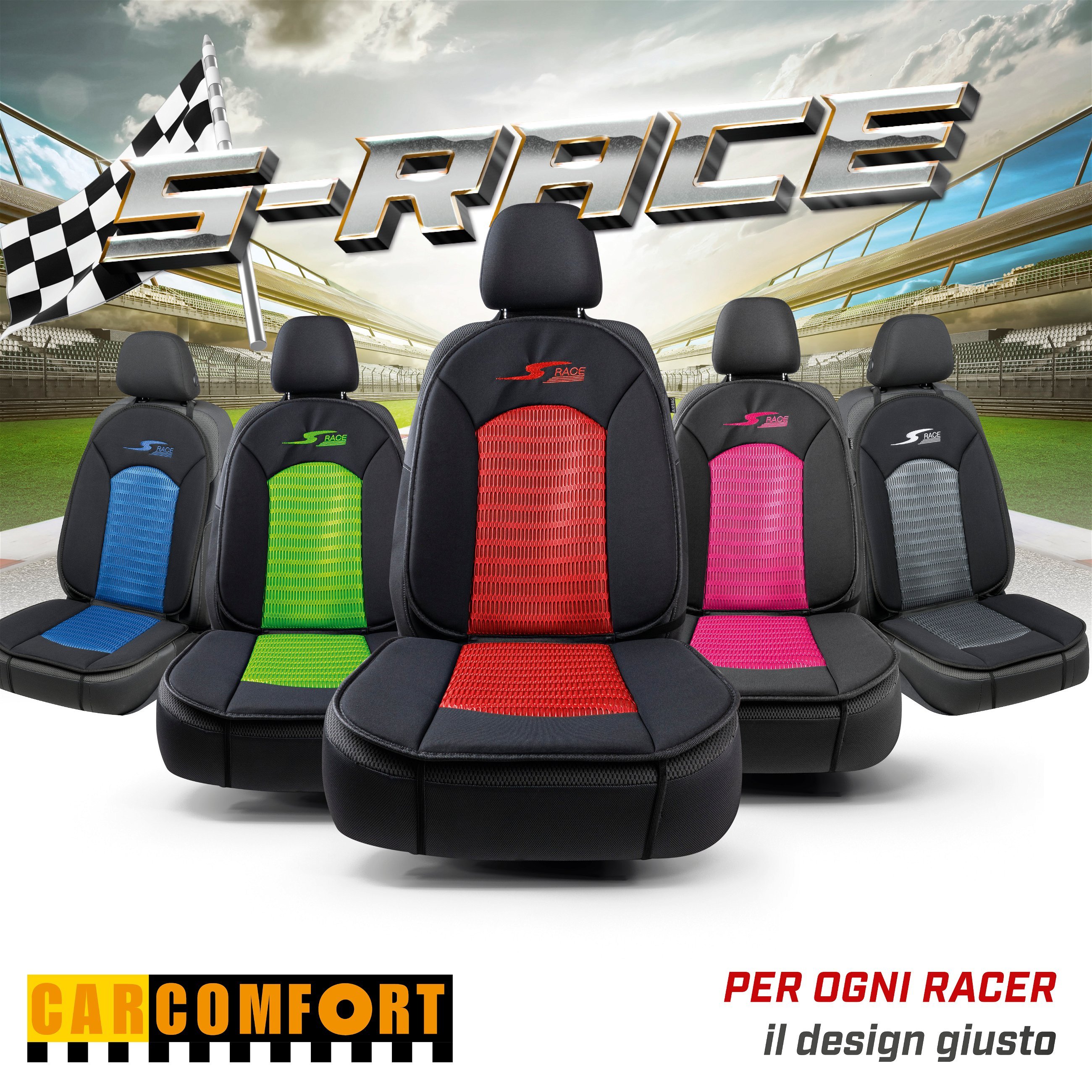 Coprisedili auto S-Race blu