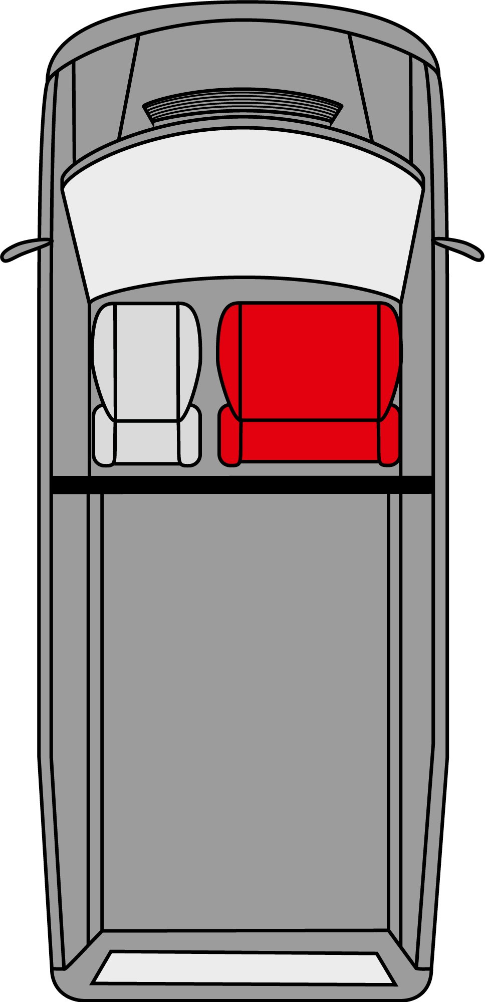 Transporter Coprisedili in tessuto per Mercedes Vito 447, doppia panca anteriore