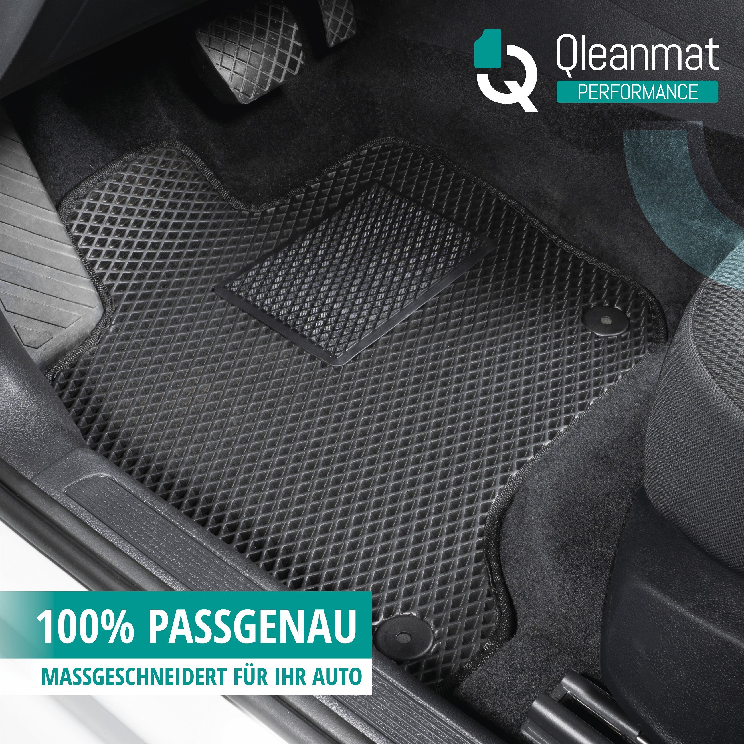 Gummimatten Qlean Mats für Audi Q5 (8RB) 11/2008-12/2017, Autofußmatten aus EVA-Material