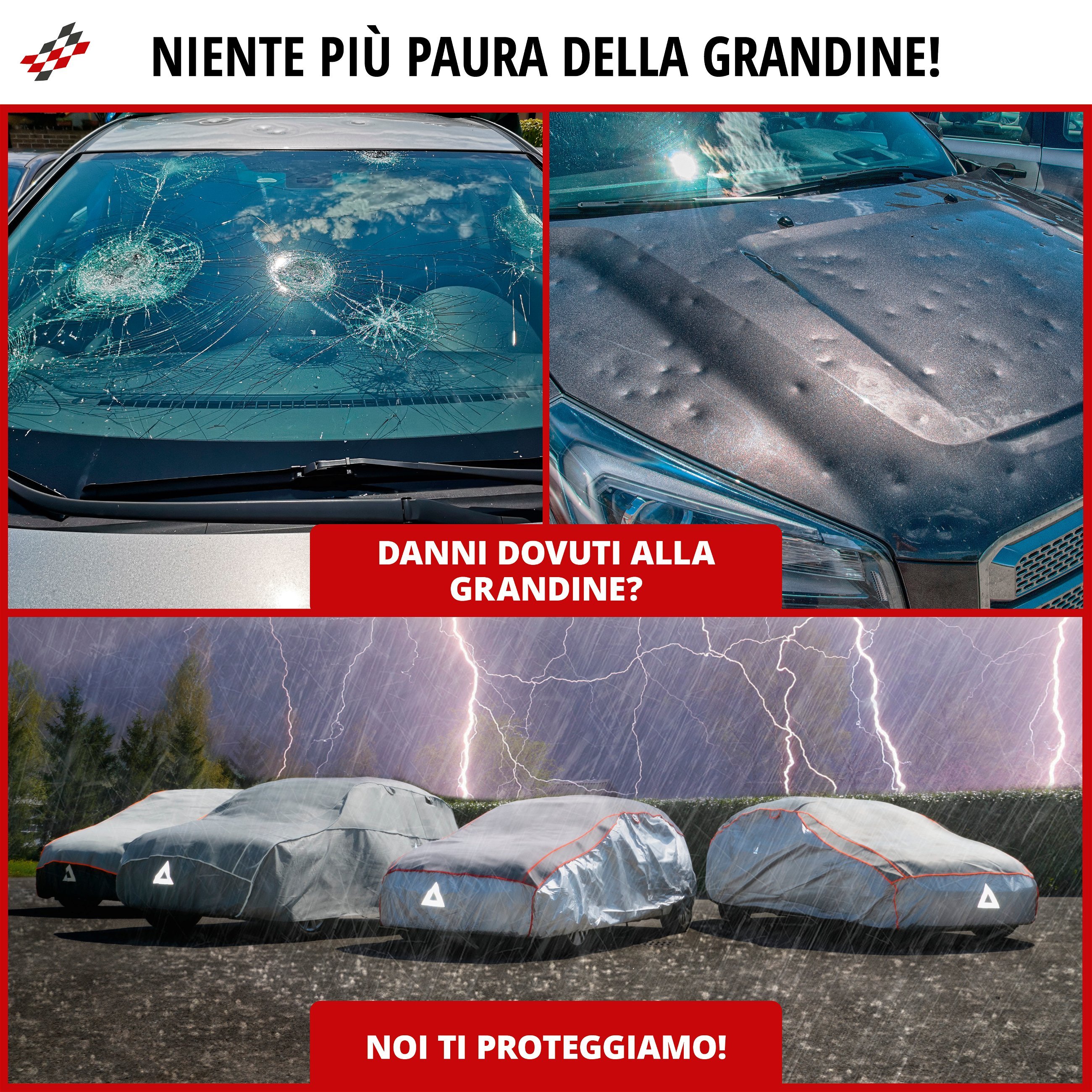 Telo copriauto Antigrandine STORM PROTECTOR SUV Argento 4,3 x 1,65 x 1,45 m  ST83