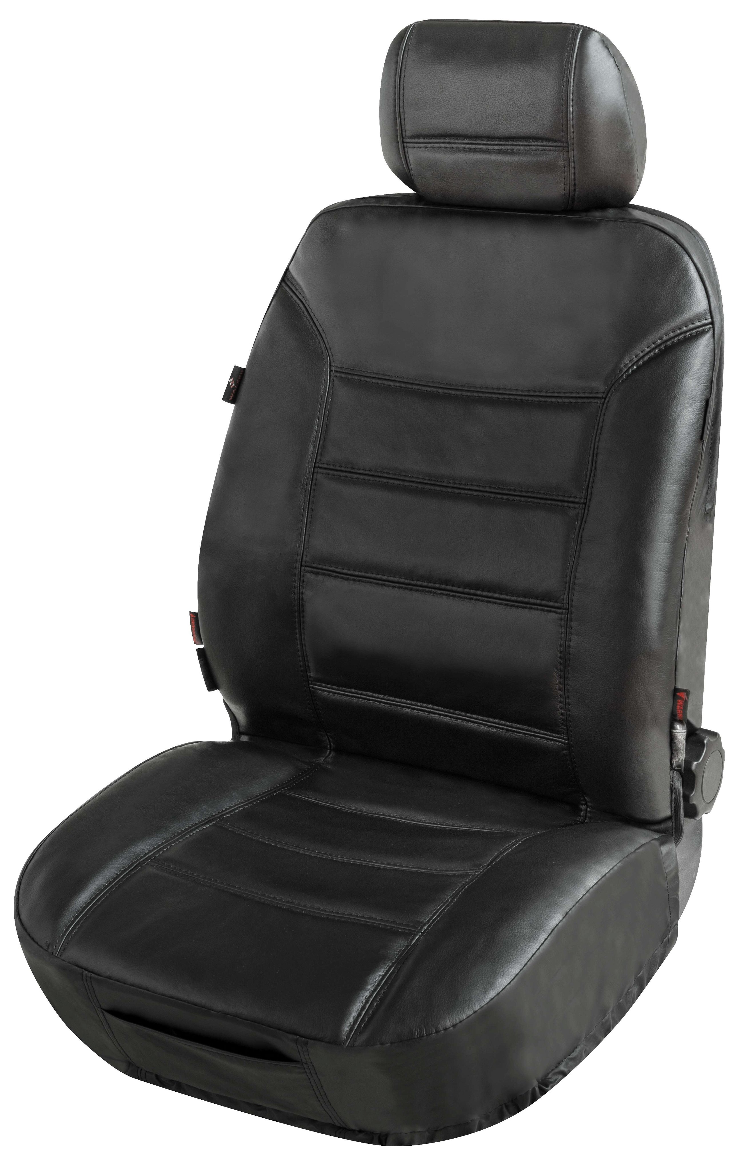 Car Seat cover Billy made of real leather black ZIPP-IT