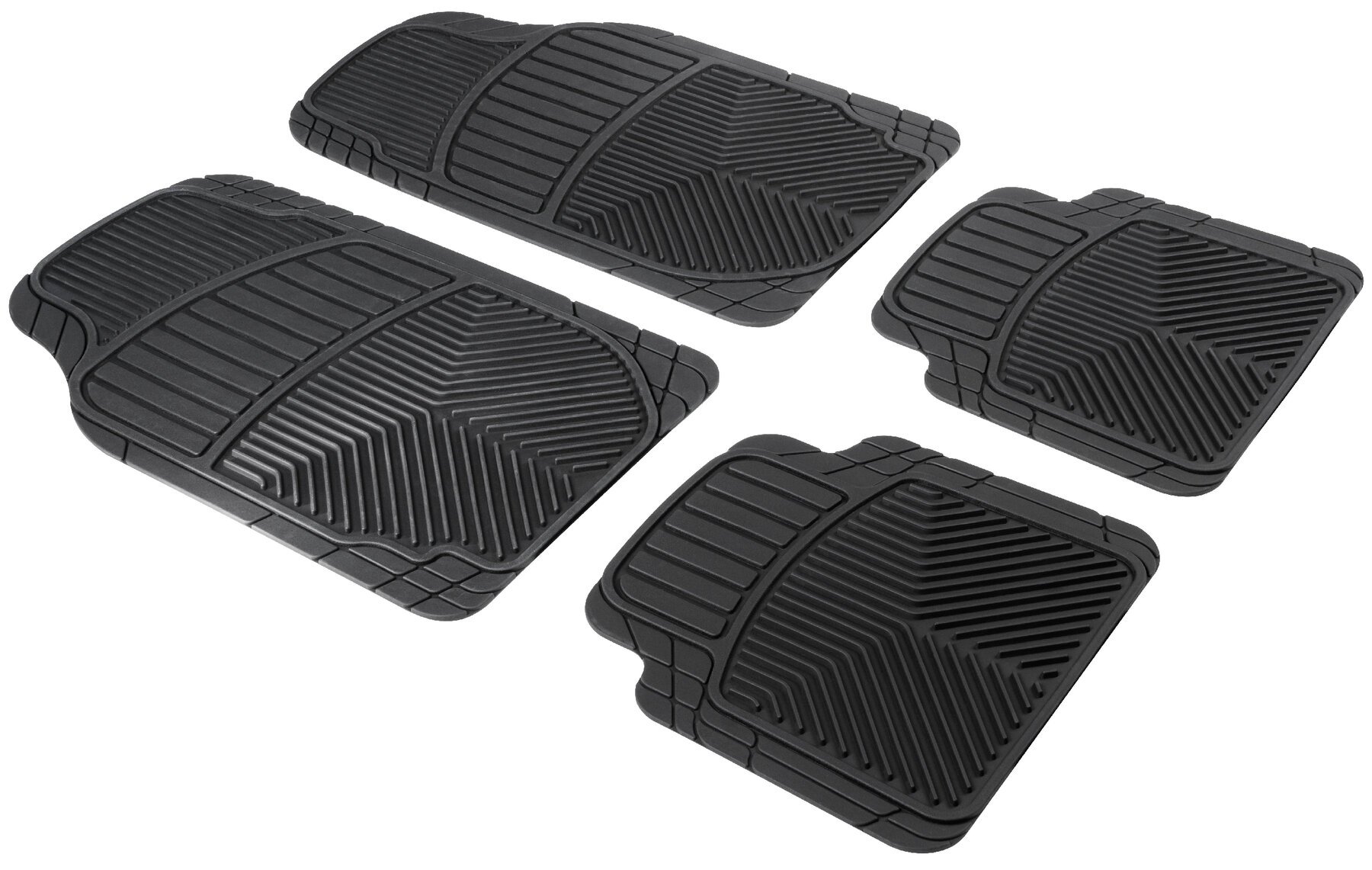  WALSER Kit Universel de Tapis en Caoutchouc pour Voiture  Spartakus 4 pièces Tapis de Sol découpables pour Voiture Noir 28036