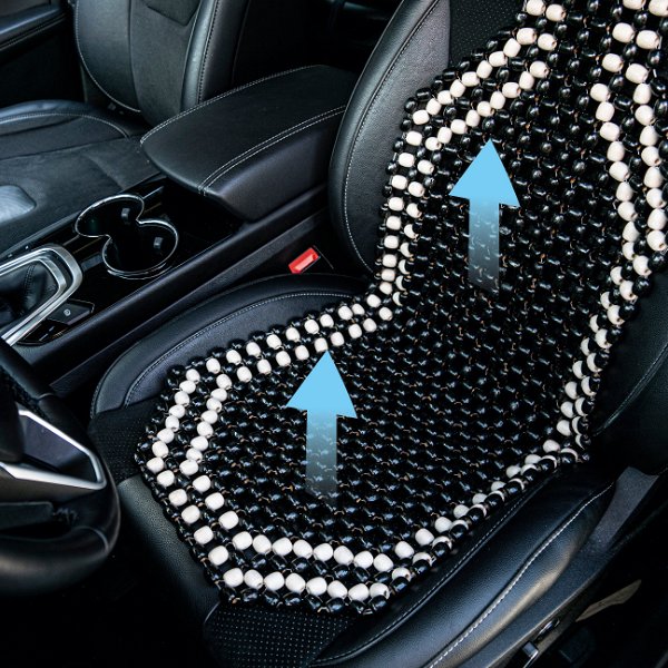 Coussin De Siège En Perles De Bois CarComfort – Massage Naturel, Confort & Ventilation