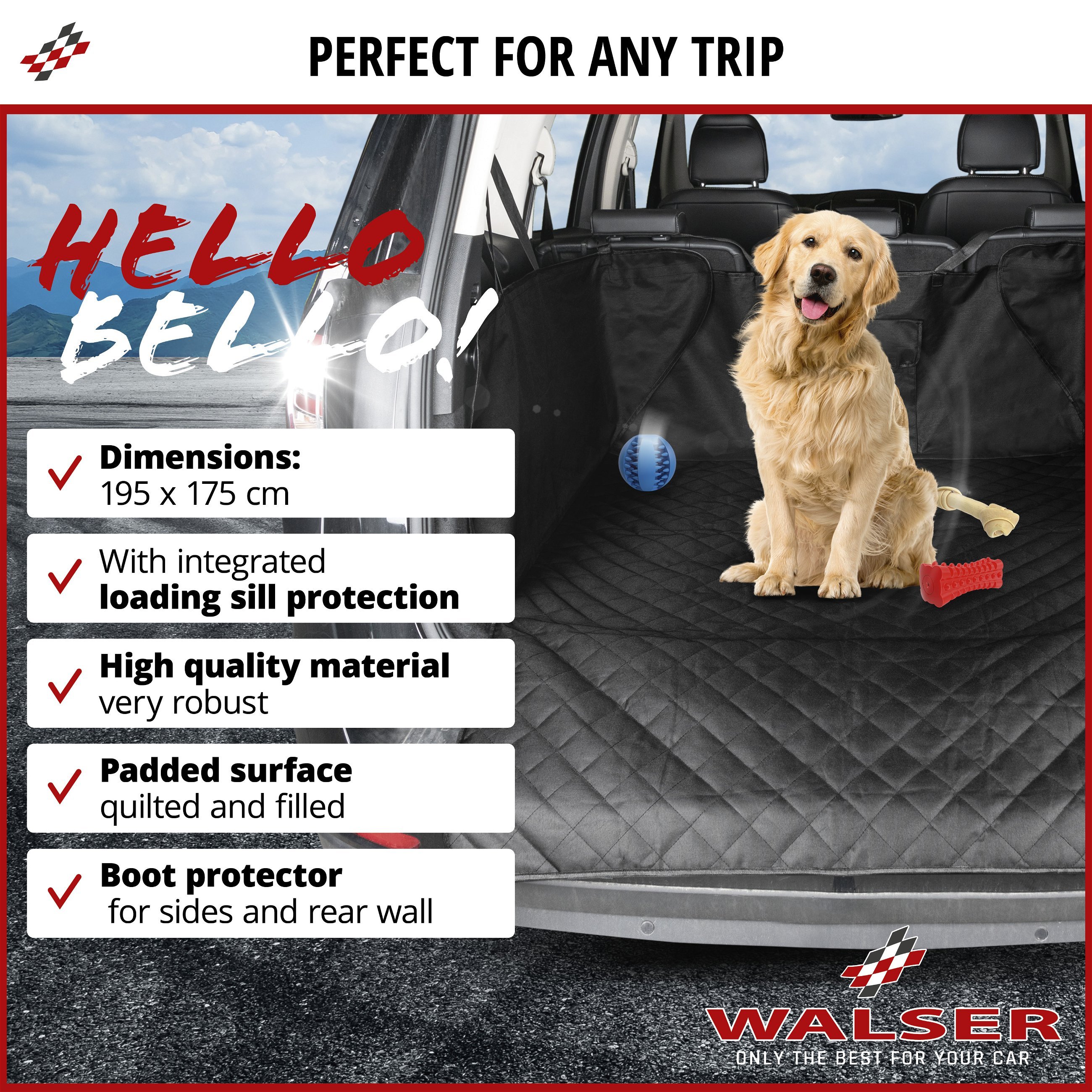 Boot lid dog blanket Bello, Trunk protection