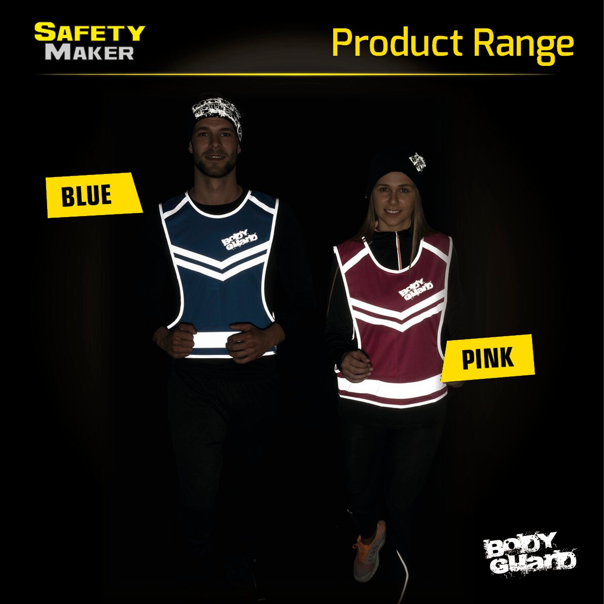 Running waistcoat with reflective design elements L/XL blue