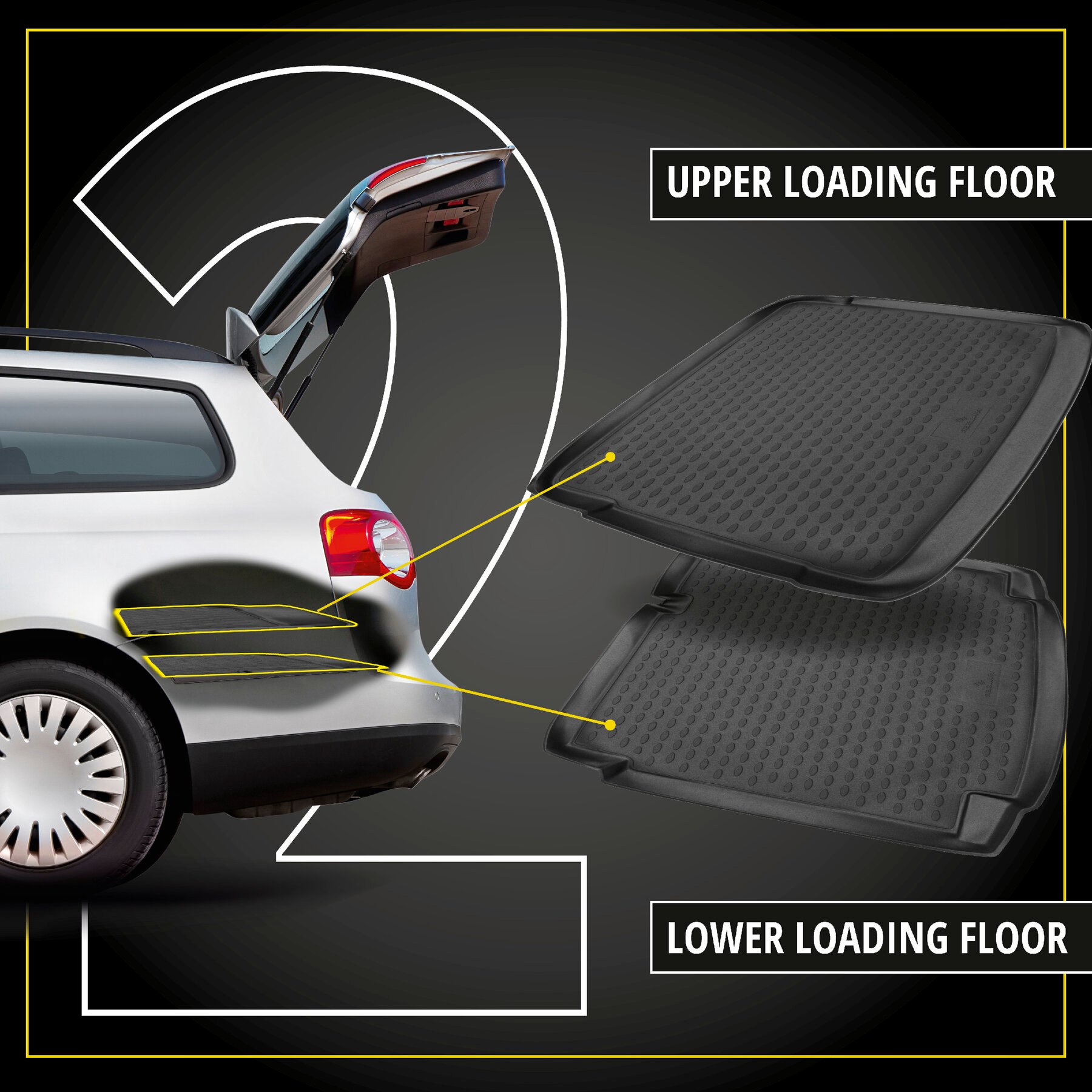 XTR Boot Mat for VW eGolf 2014-Today, lower loading floor
