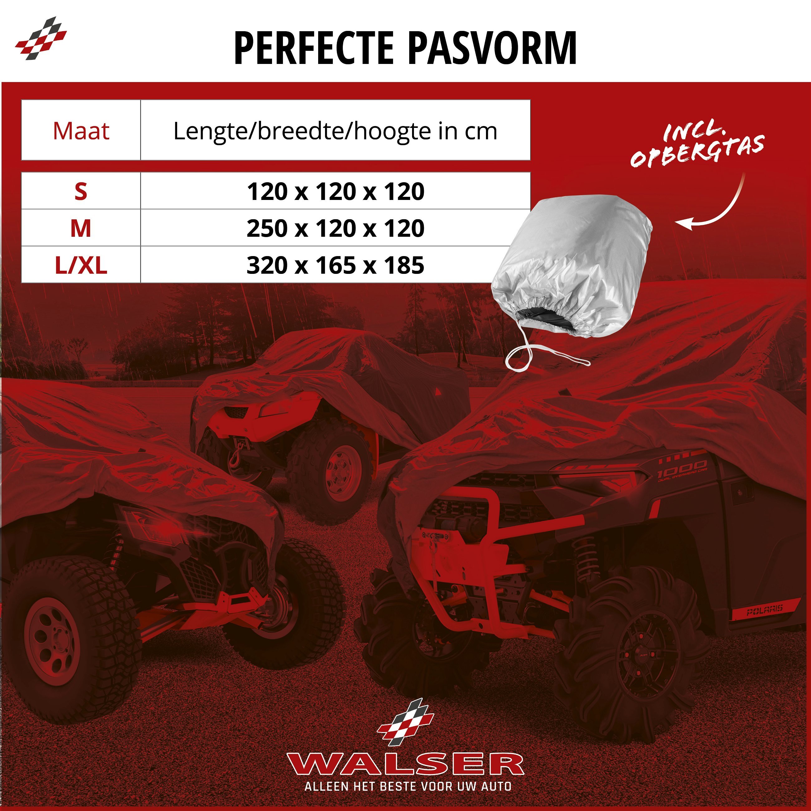 Quad Cover Dekzeil All Weather Plus, Cover voor Off-Road voertuigen Maat S grijs