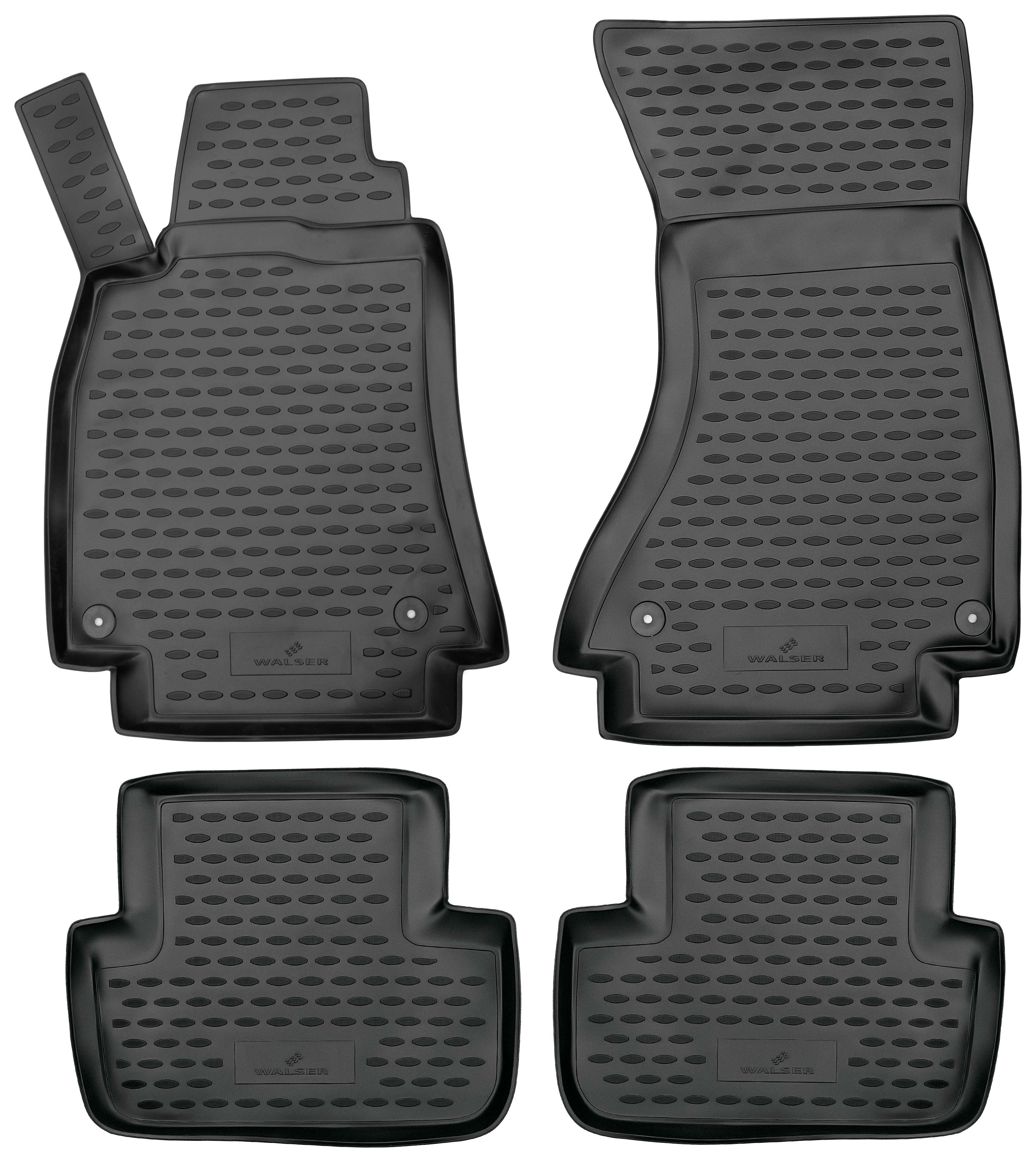 Rubber vloermatten compatibel met Audi A4 08/2007 - 12/2015, A4 Avant 11/2007 - 09/2016, A4 Allroad 04/2009 - 05/2016, auto vloermatten rubber