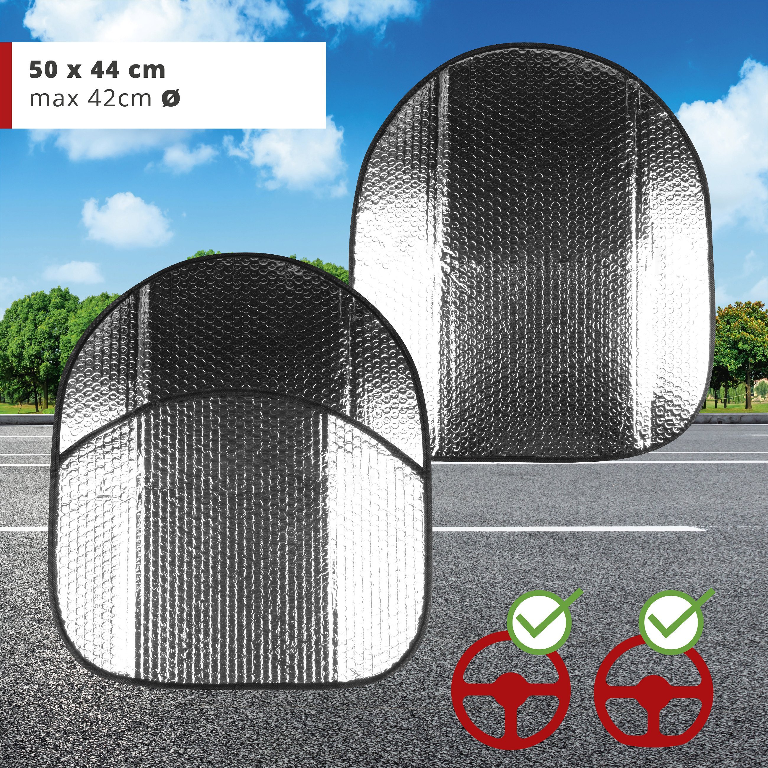 Thermo stuurwielbeschermer 50x44 cm zilver