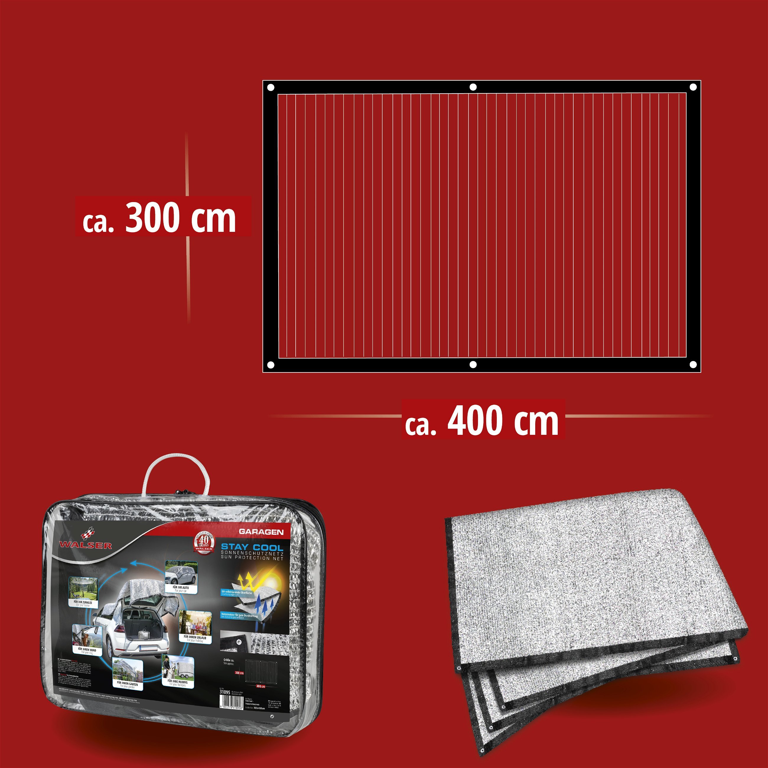 Stay Cool sunshade net silver aluminium 3x4m