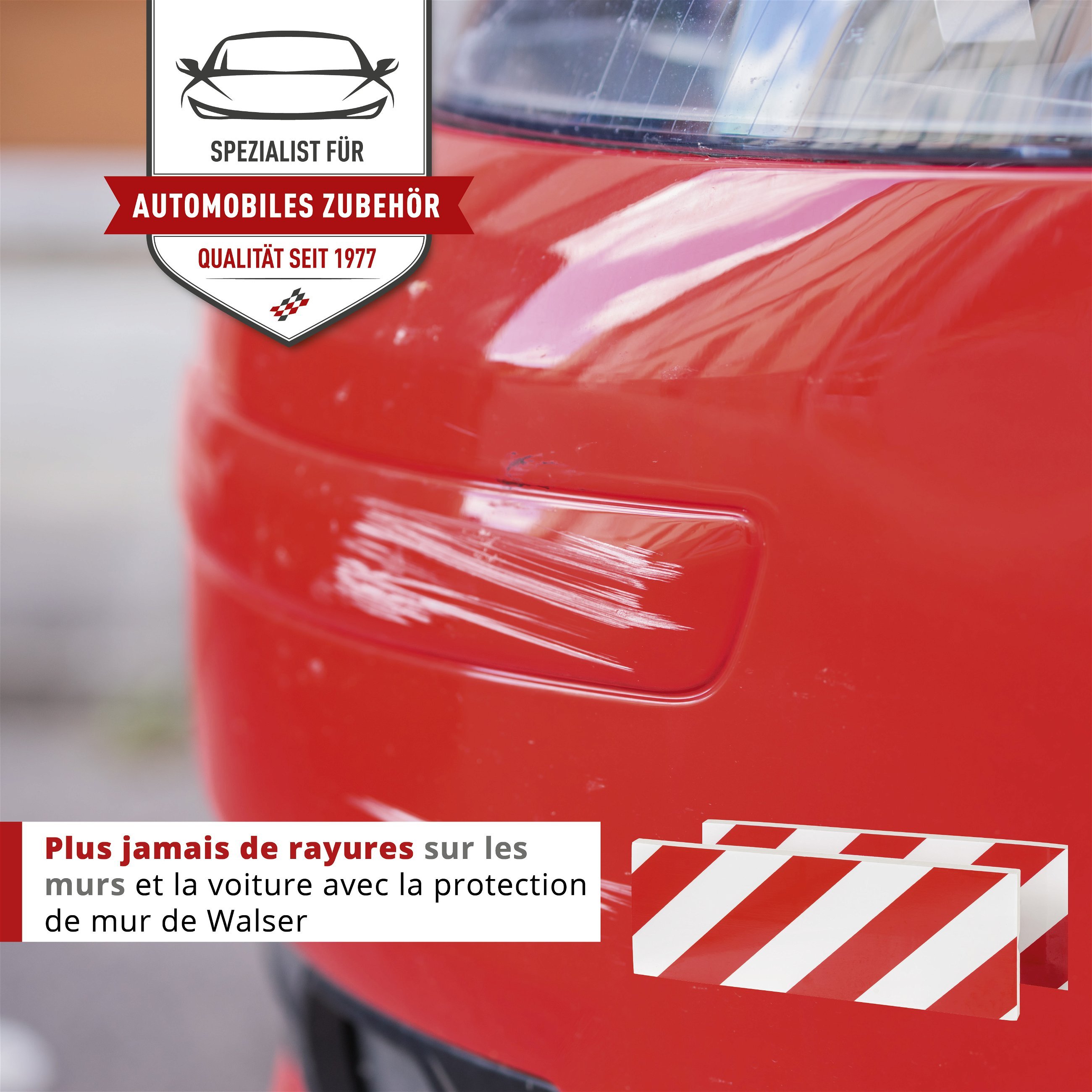 Protection murale de garage, 2 pièces protection de porte de voiture  40x15x1,5 cm rouge/blanc, Accessoires pour garages, Garage et atelier, Confort & accessoires