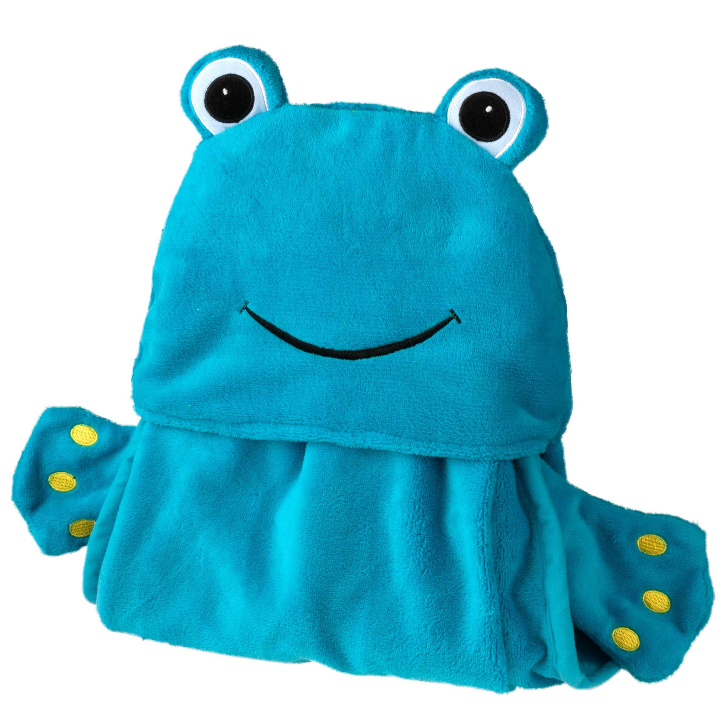 Kuscheldecke für Kinder Froggy blau 130 x 100 cm