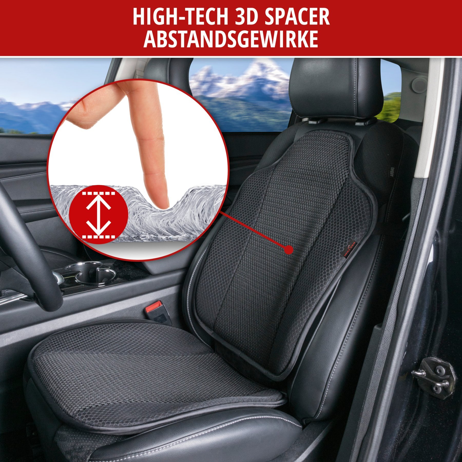 PKW Sitzauflage Aero-Spacer, Auto-Sitzaufleger schwarz