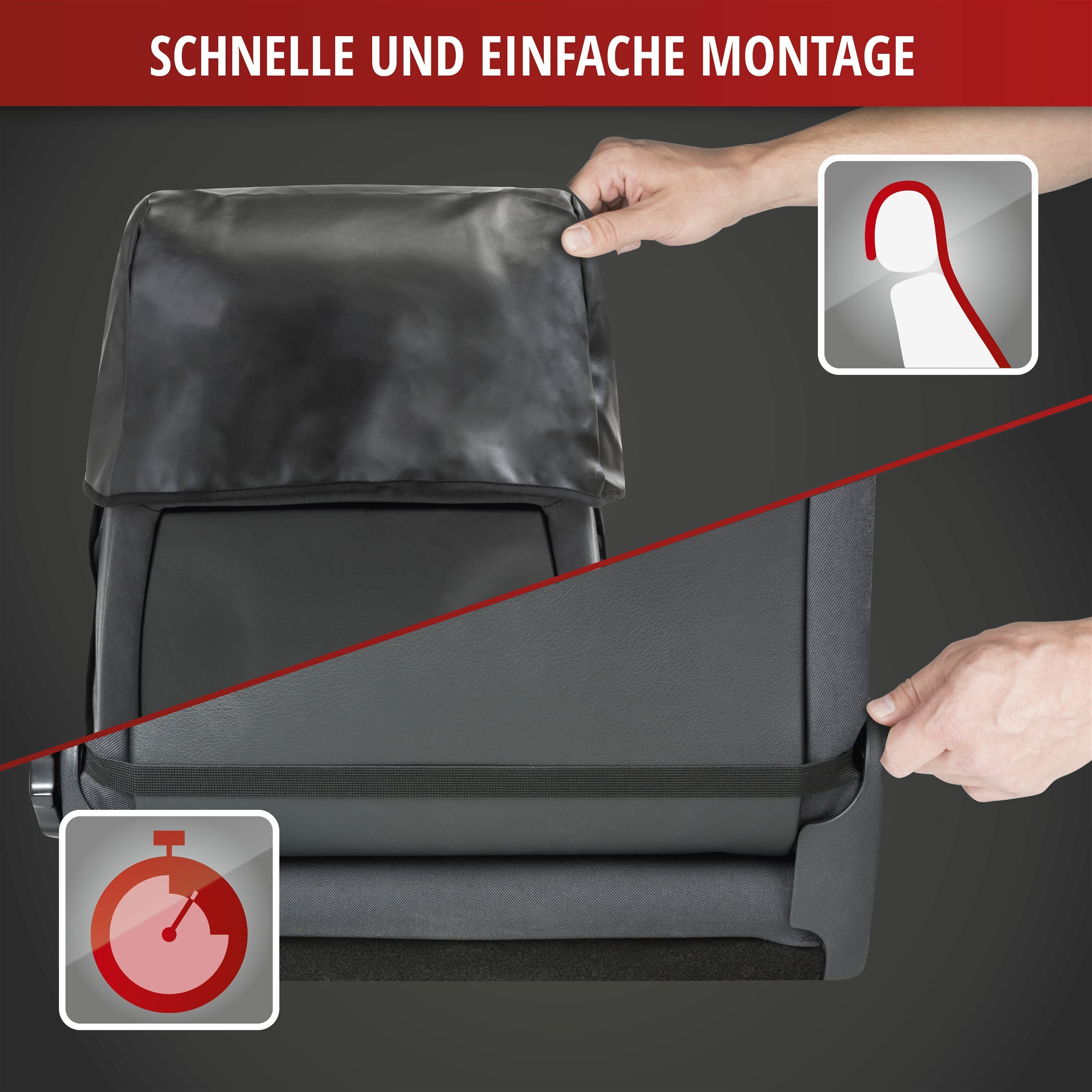 Auto-Sitzschoner Clean Tony, PKW-Schutzunterlage Vordersitz, Werkstatt-Schonbezug aus Kunstleder