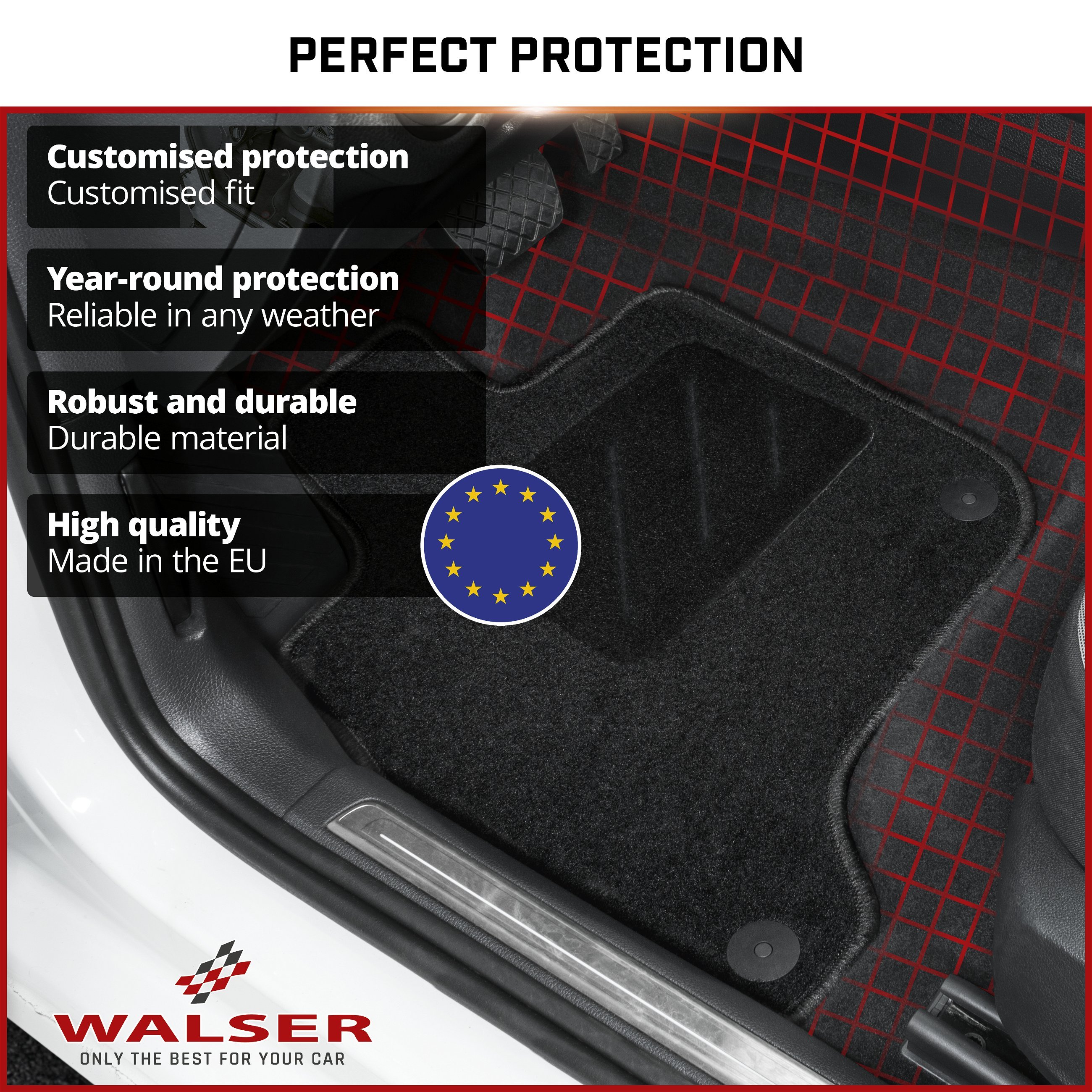 Floor mats for Smart Fortwo Coupe 07/214-Today, Fortwo Cabriolet 09/2015-Today