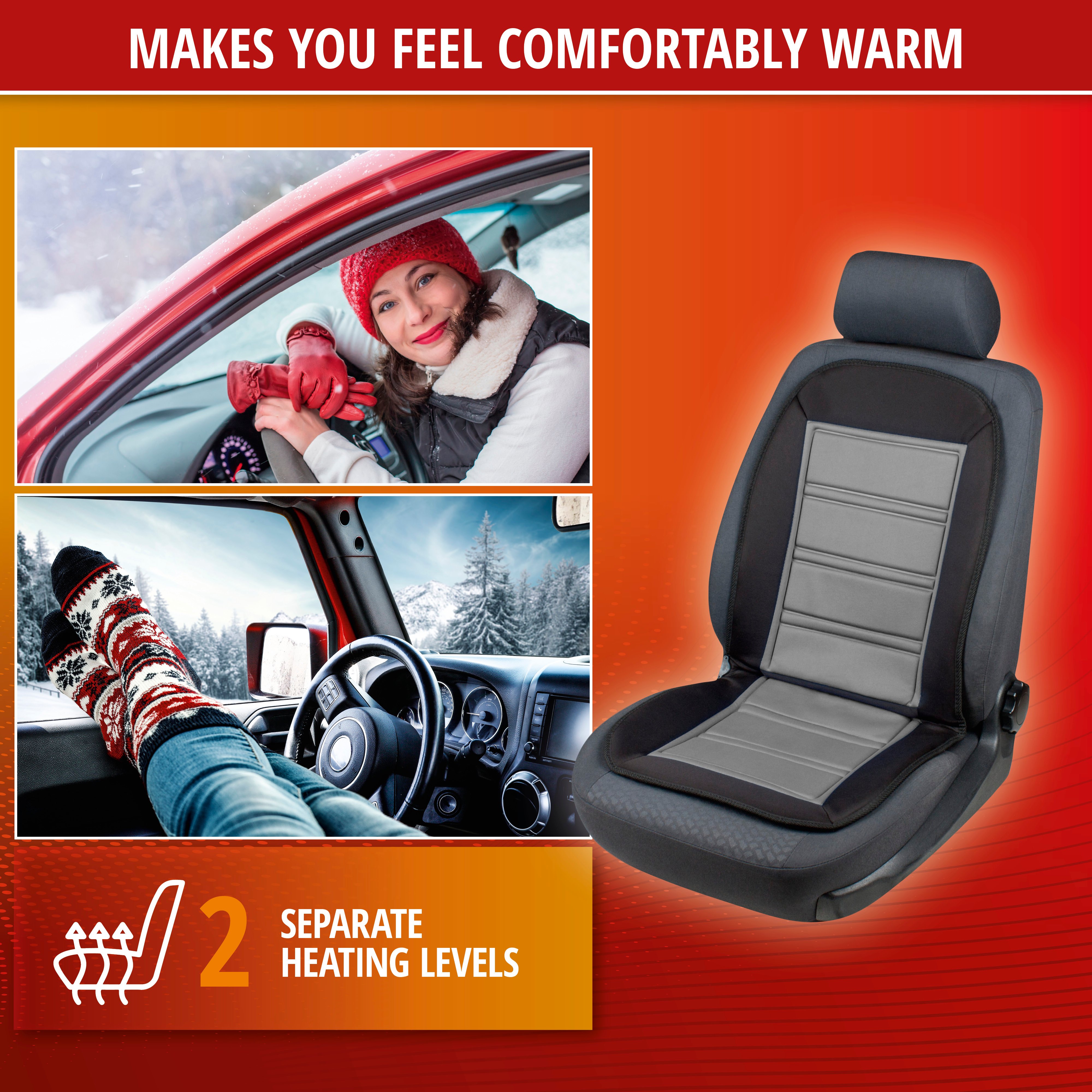 Heating Pad, Seat Heating Car Seat Warm Up black-grey