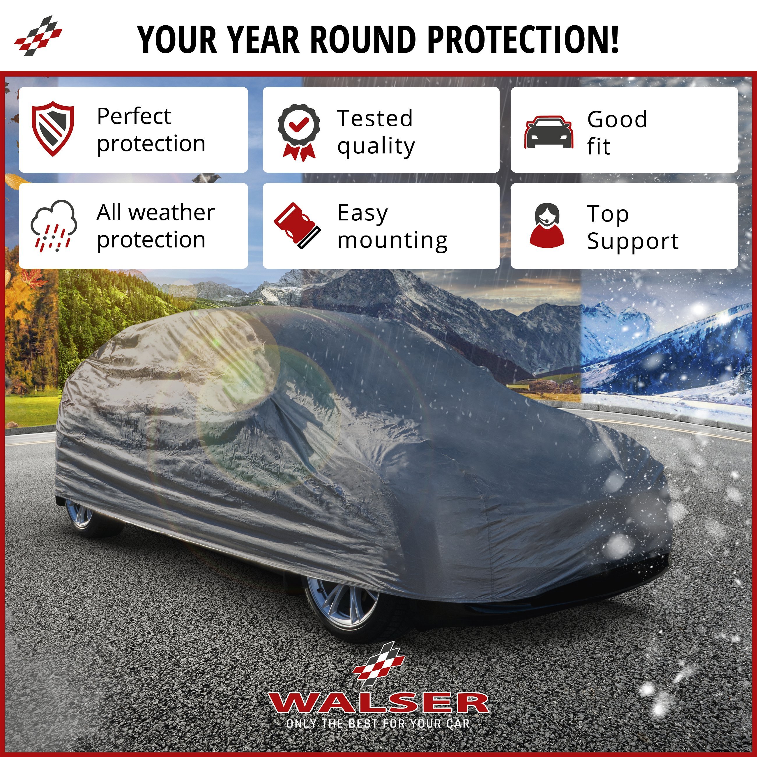 Car cover All Weather Basic, bus car cover size XL grey