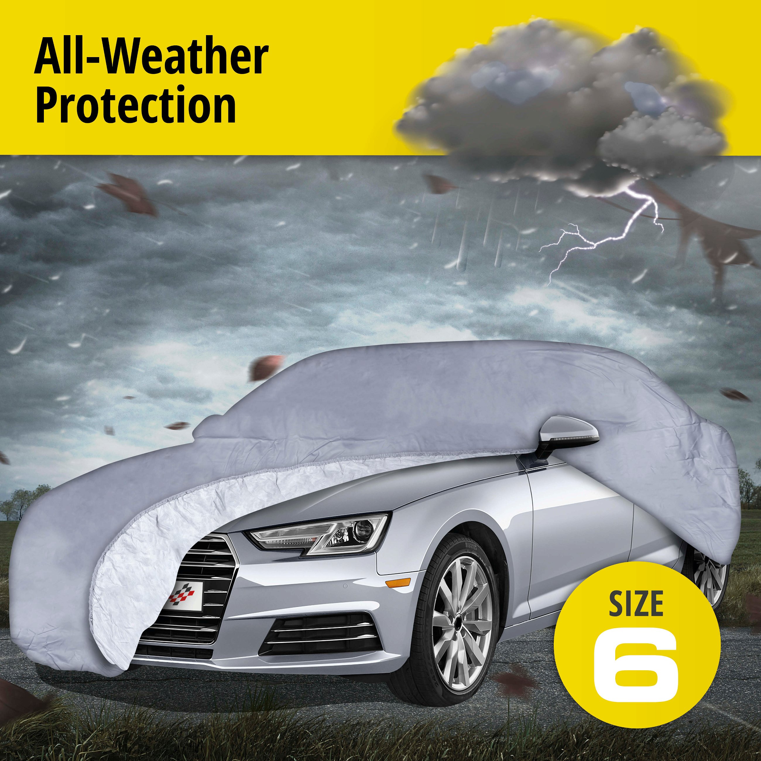 Car tarpaulin All Weather Premium size 6 grey