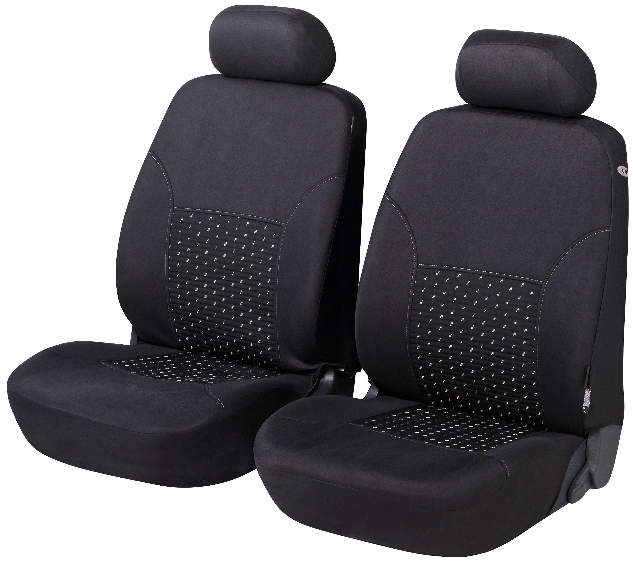 Autostoelhoezen Dotspot Premium 2 voorstoelhoezen 2-delige stoelhoezen in zwart/grijs