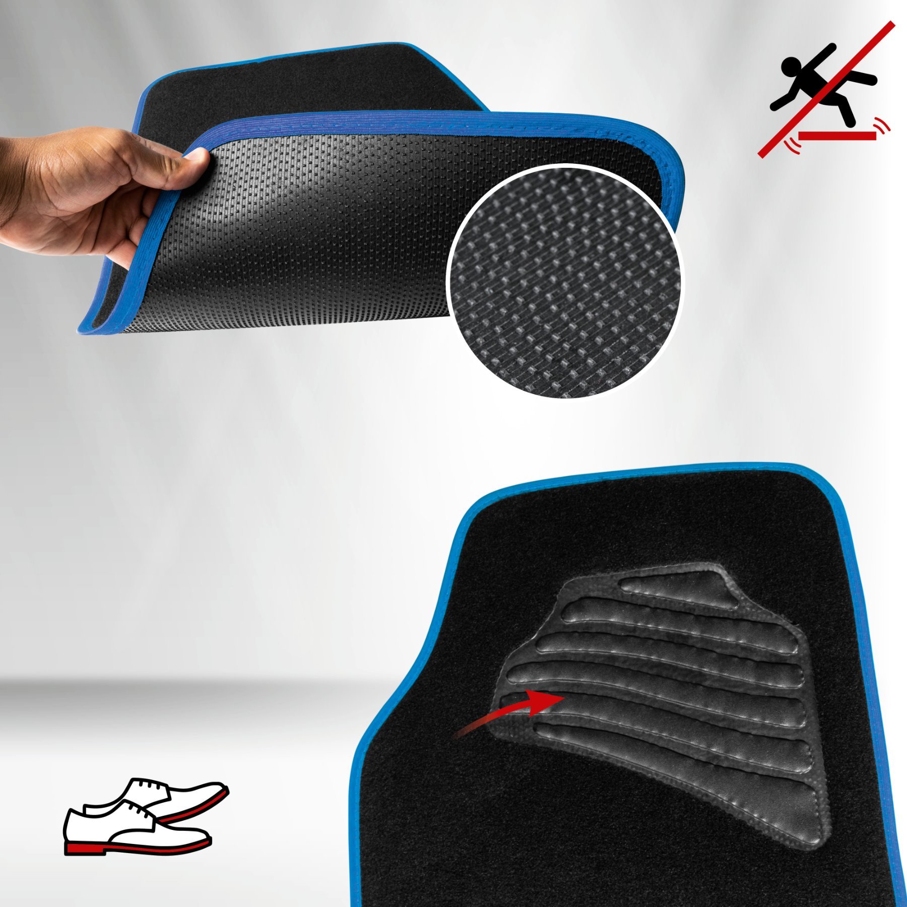 Tapis Matrix bleu