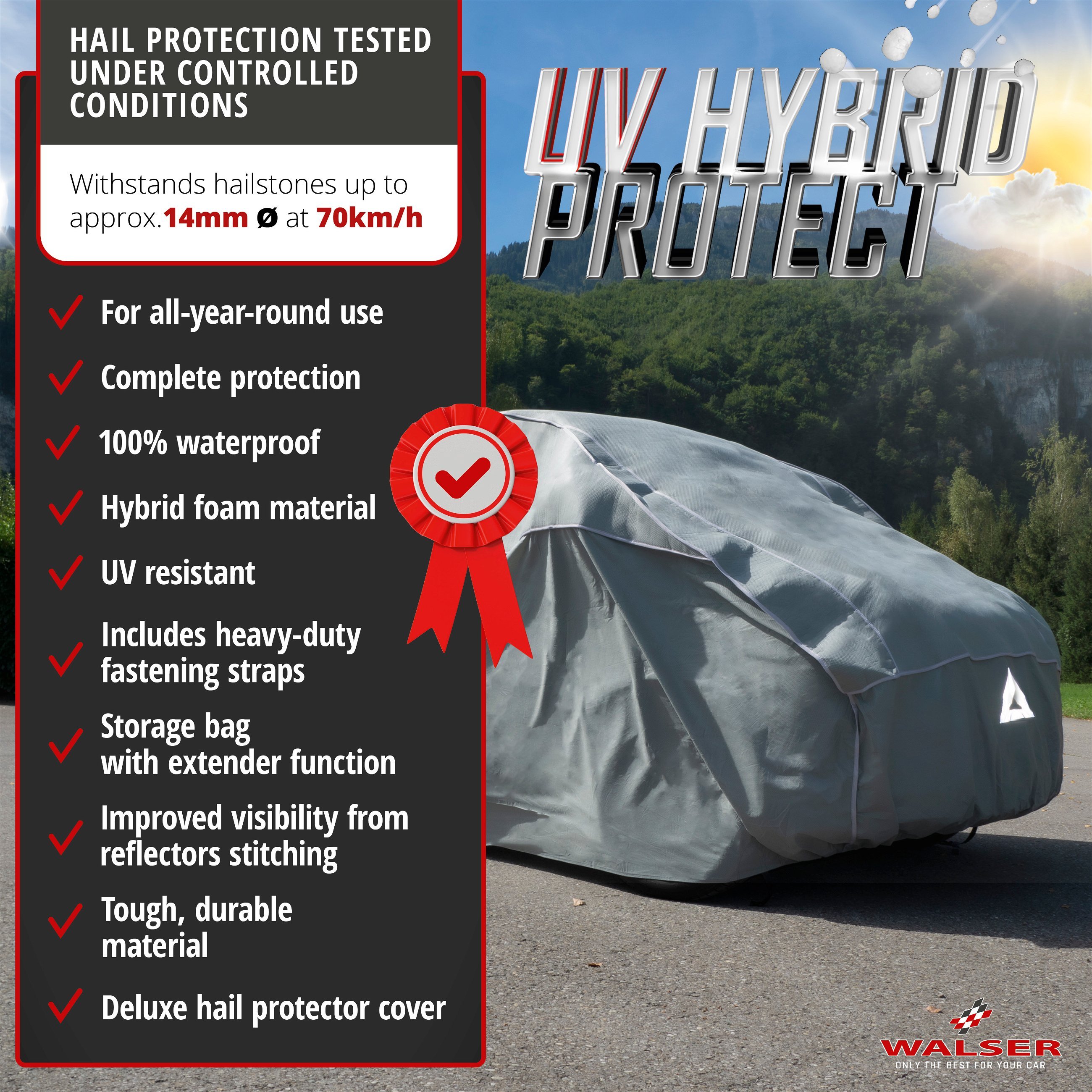 Bus hail protection tarpaulin Hybrid UV Protect size L