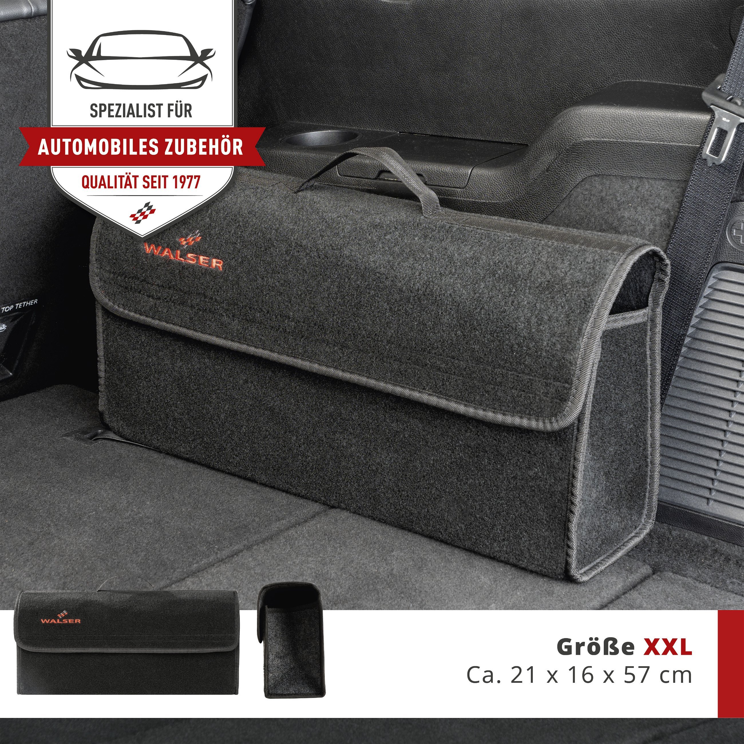 Kofferraumtasche Toolbag Größe XXL, Auto-Aufbewahrungstasche schwarz 57x16x21 cm