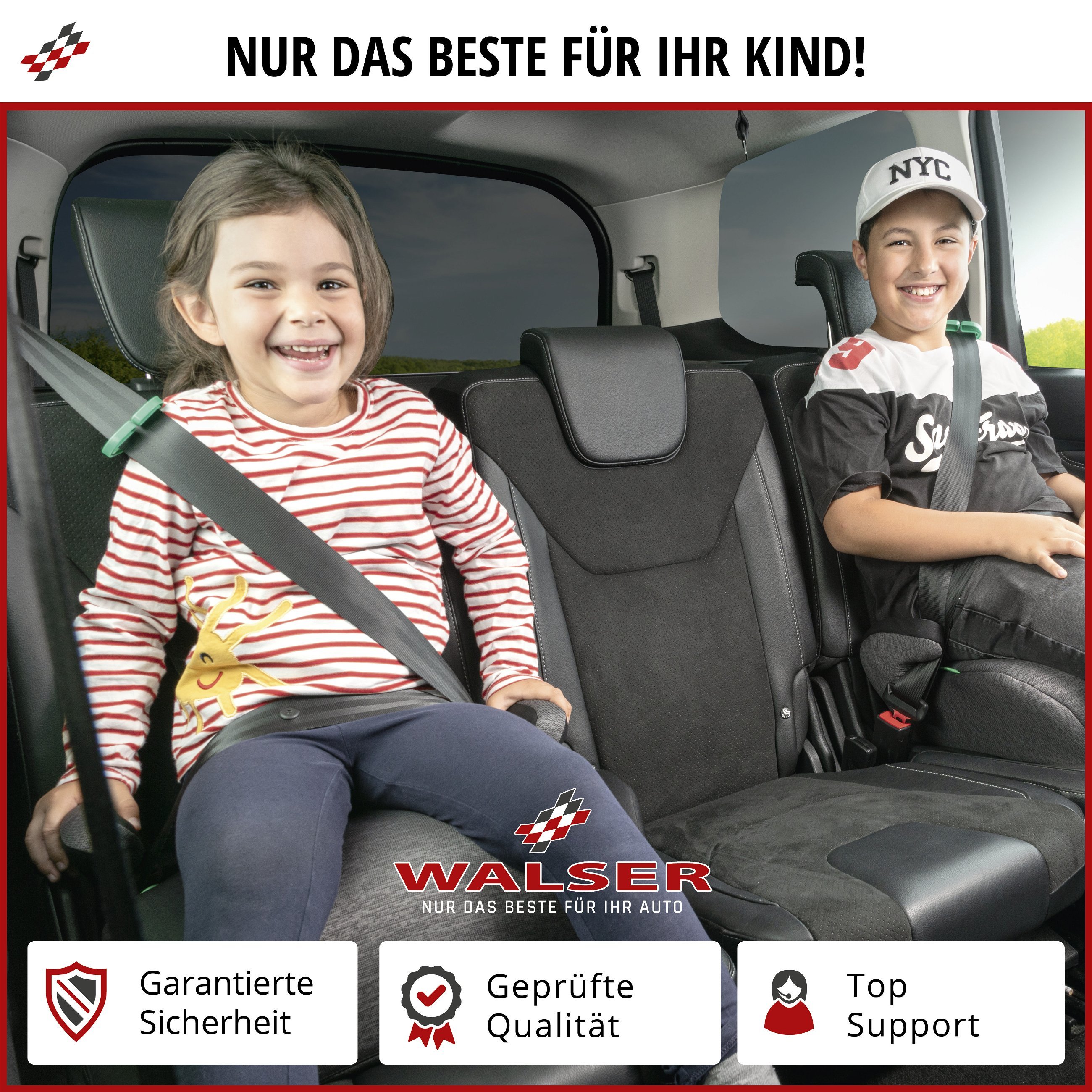 Kindersitzerhöhung Raffi, Sitzerhöhung Auto ECE R 129 geprüft, Kindersitz grau/schwarz