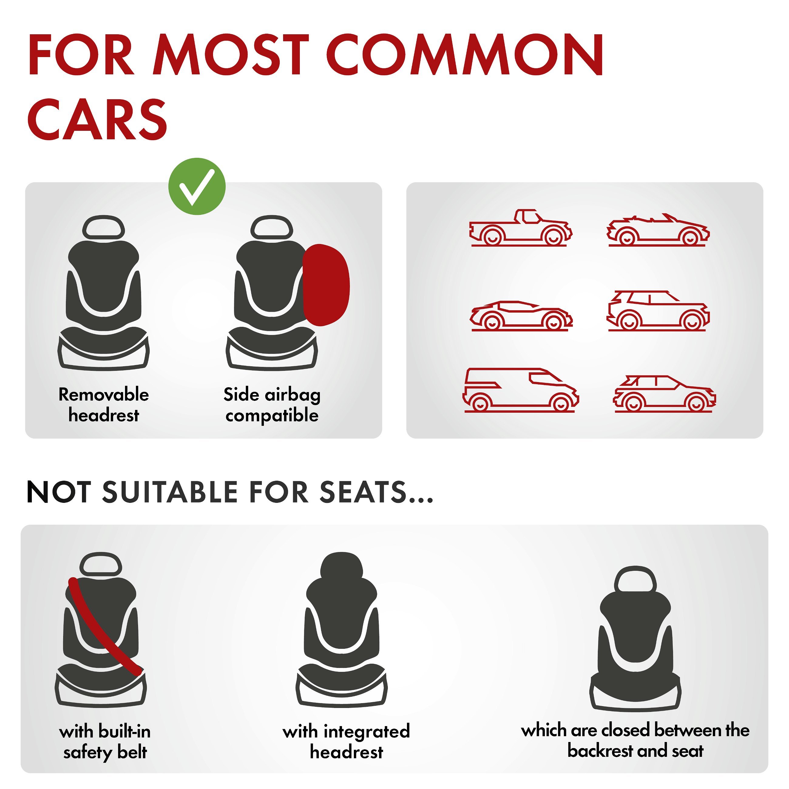 ZIPP IT Premium Car seat covers Avignon complete set with zip-system black/silver