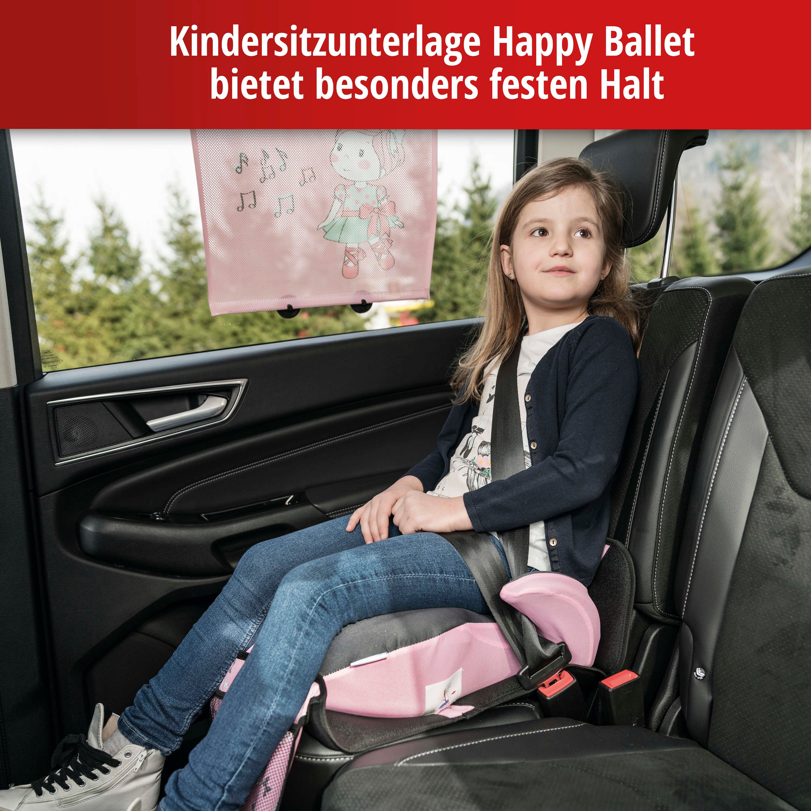 Kindersitzunterlage Ballet Doll, Auto-Schutzunterlage, Sitzschoner Kindersitz grau/rosa
