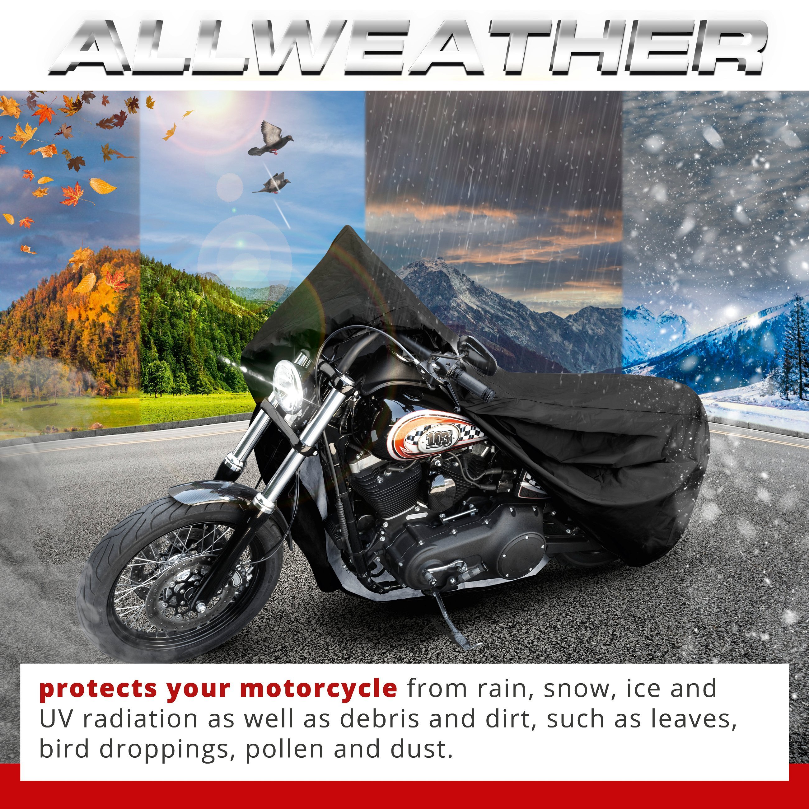 Motorcycle garage Chopper size L PVC - 250 x 100 x 130 cm black