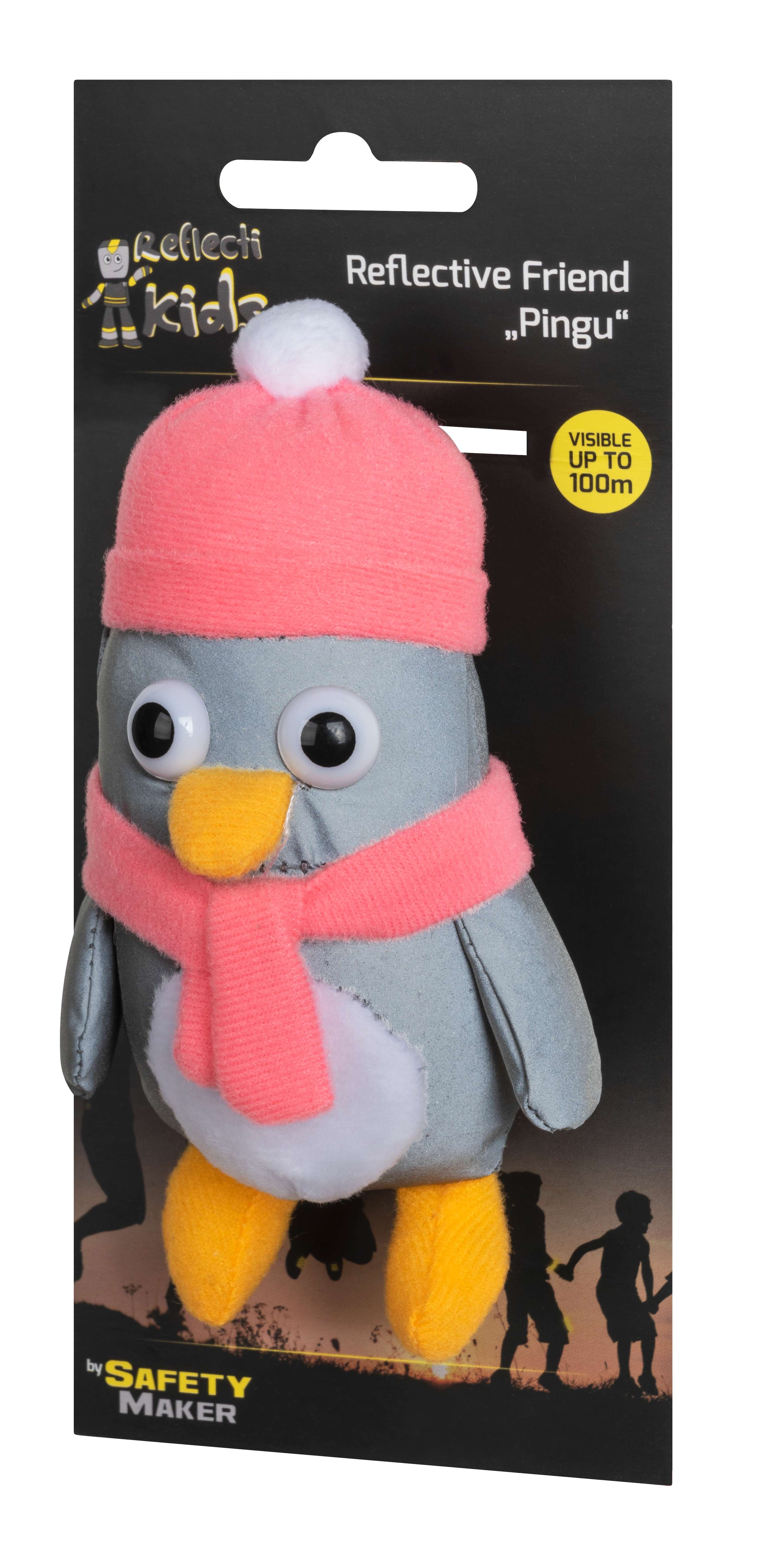 Soft Anhänger Pingu aus reflektierendem Material silber