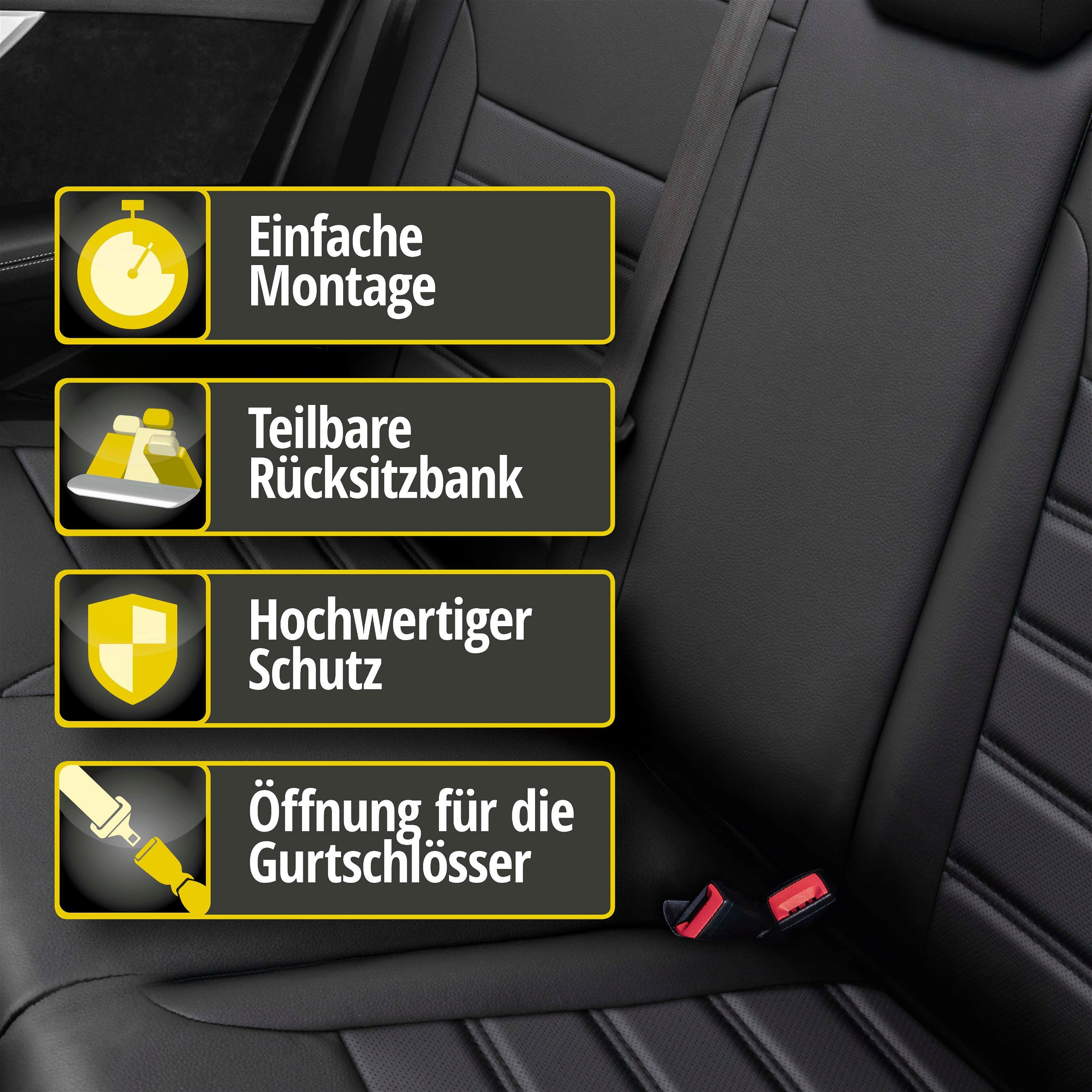 Passform Sitzbezug Robusto für Skoda Octavia III Combi (5E5) 11/2012-Heute, 1 Rücksitzbankbezug für Normalsitze