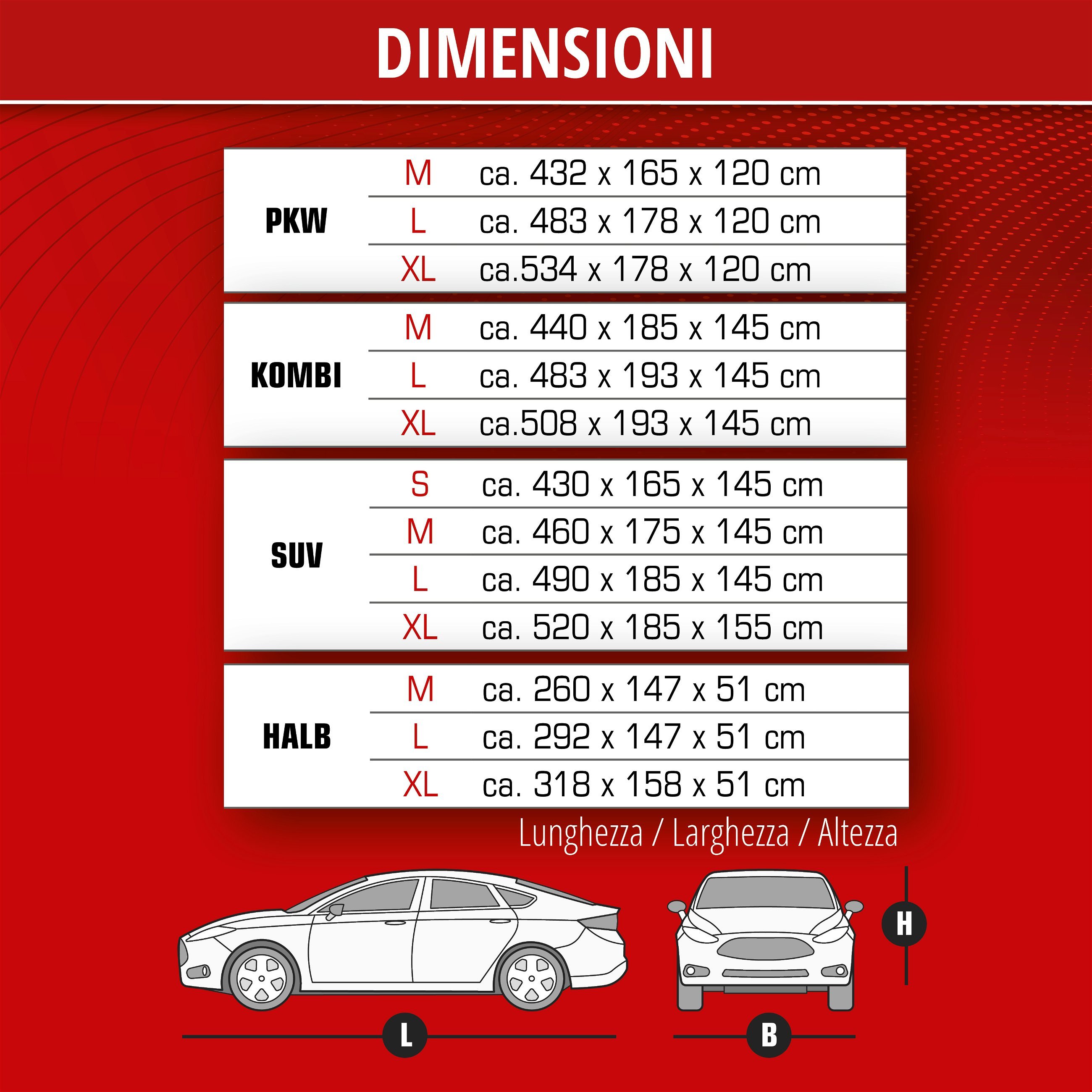 Telone protettivo All Weather Light Kombi Dimensioni garage completo L grigio chiaro