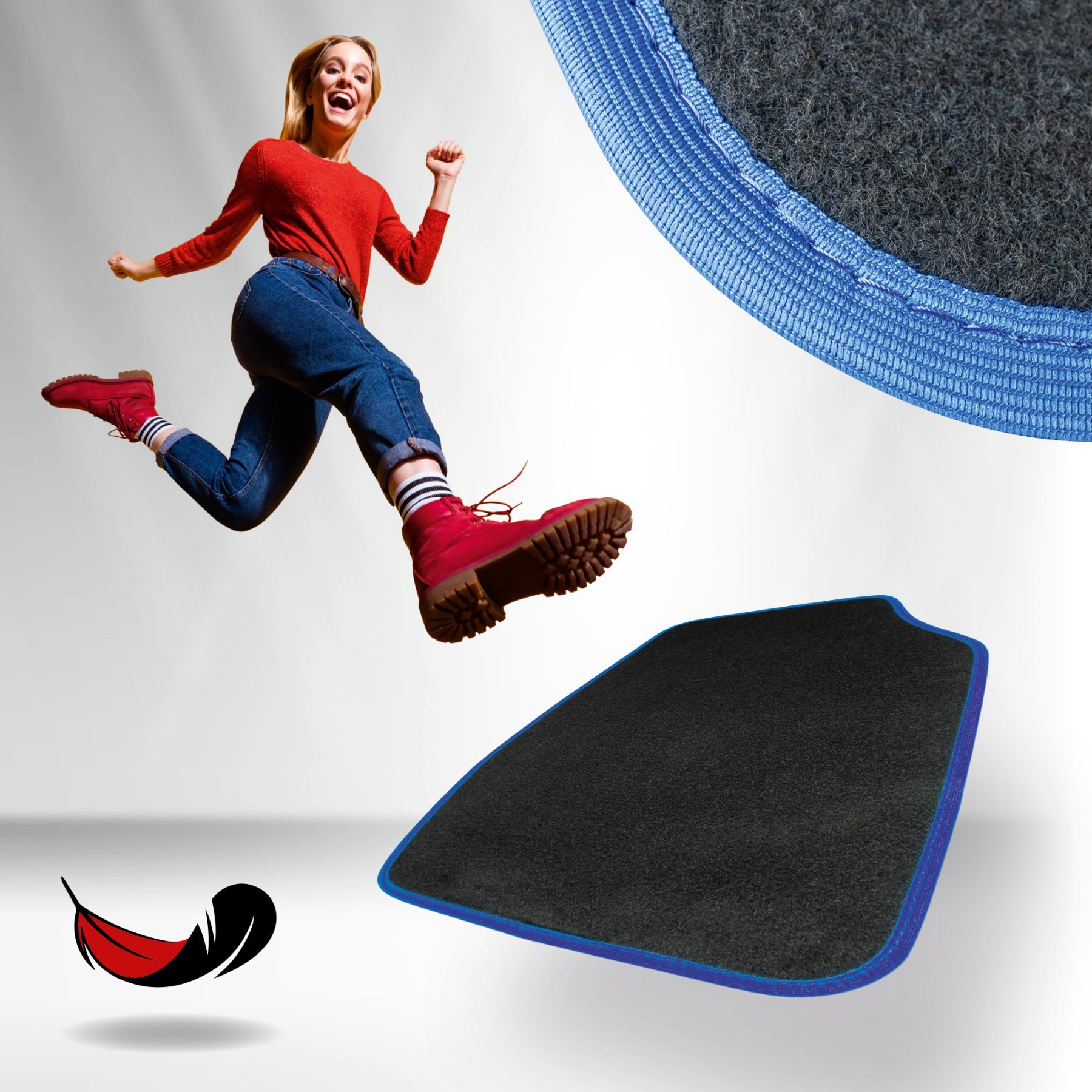 Tapis Matrix bleu