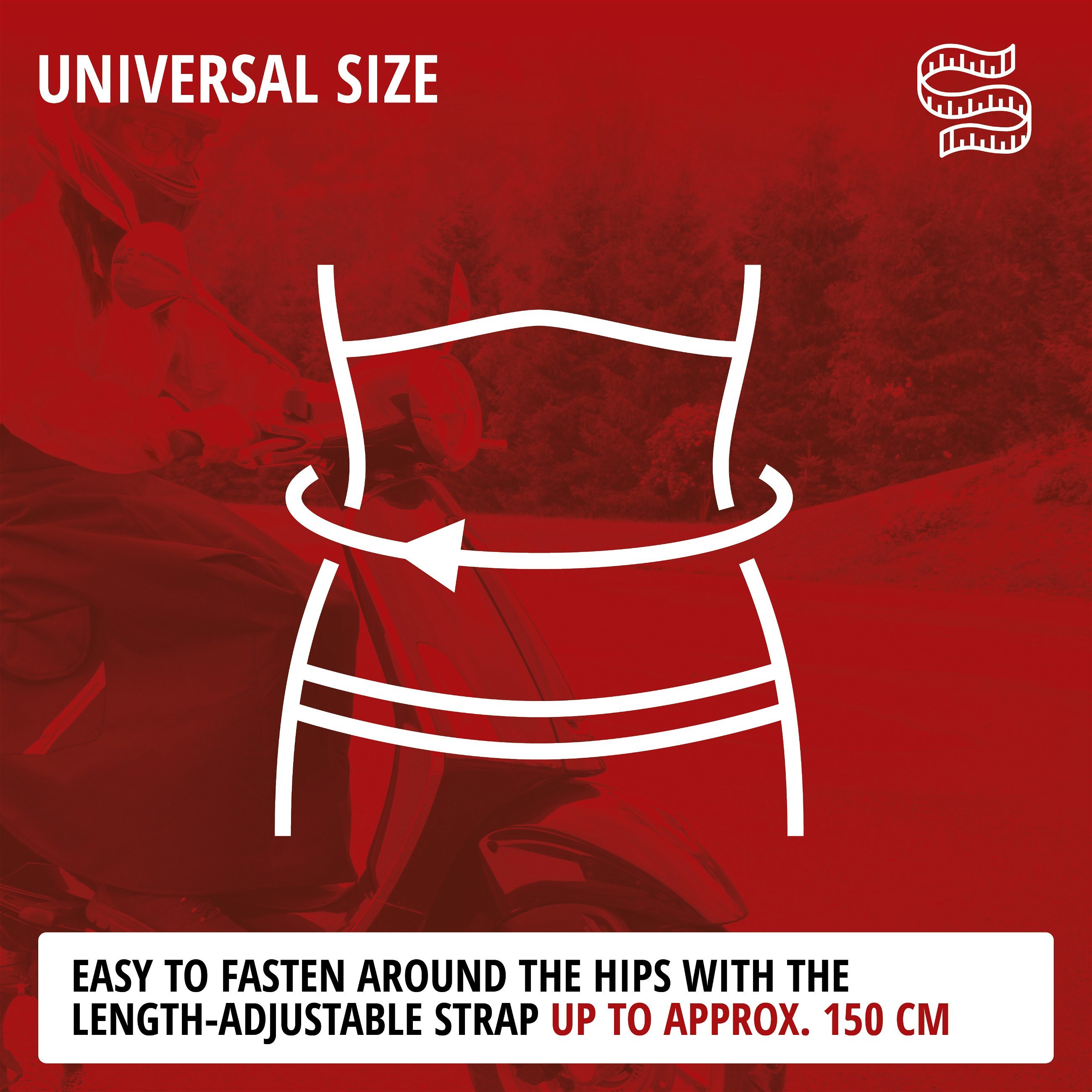 Wetness protection for scooter and moped riders universal