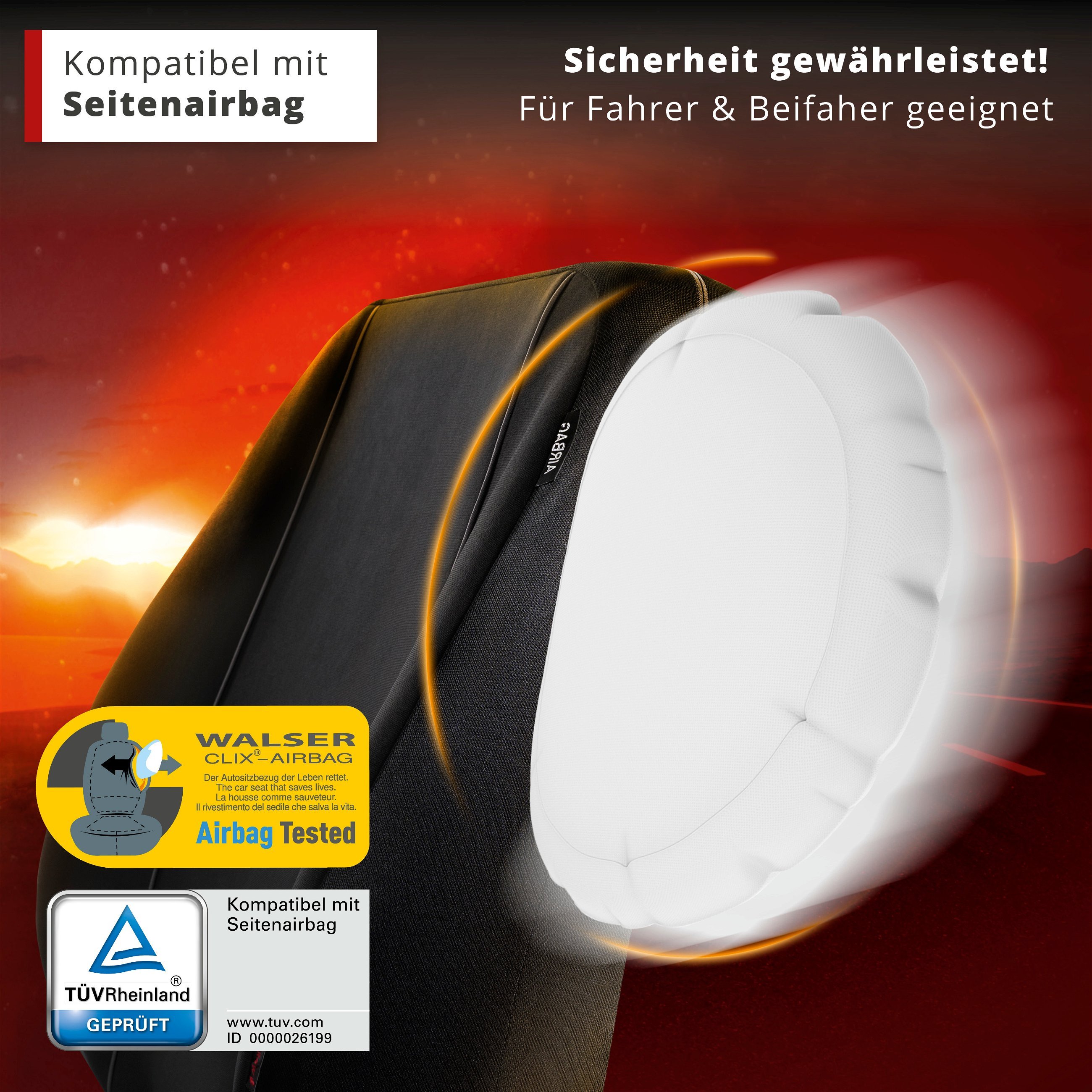 Autositzbezug Modulo, PKW-Schonbezüge für 2 Vordersitze Highback graphit