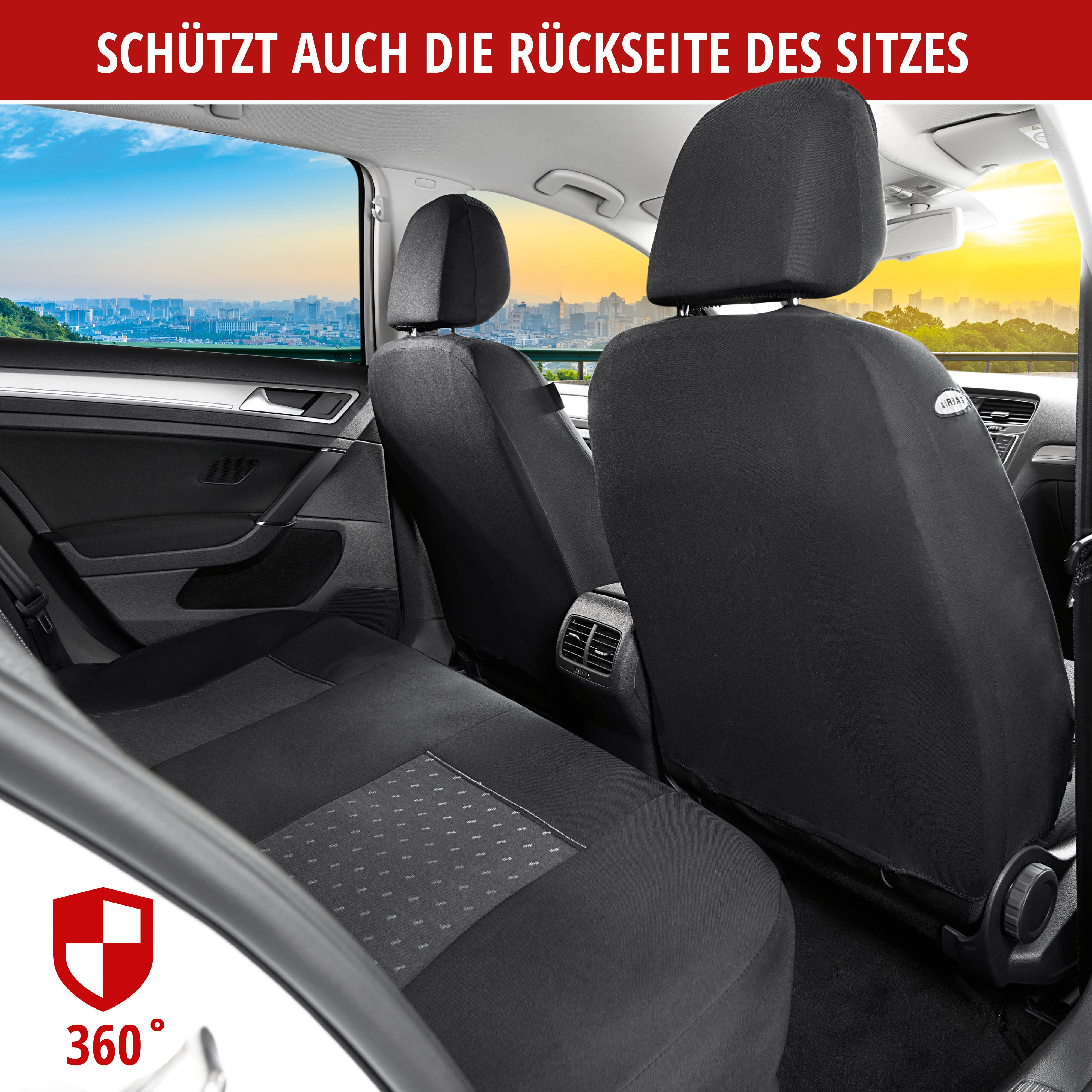 Autositzbezug Premium DotSpot, PKW-Schonbezüge Komplettset grau/schwarz