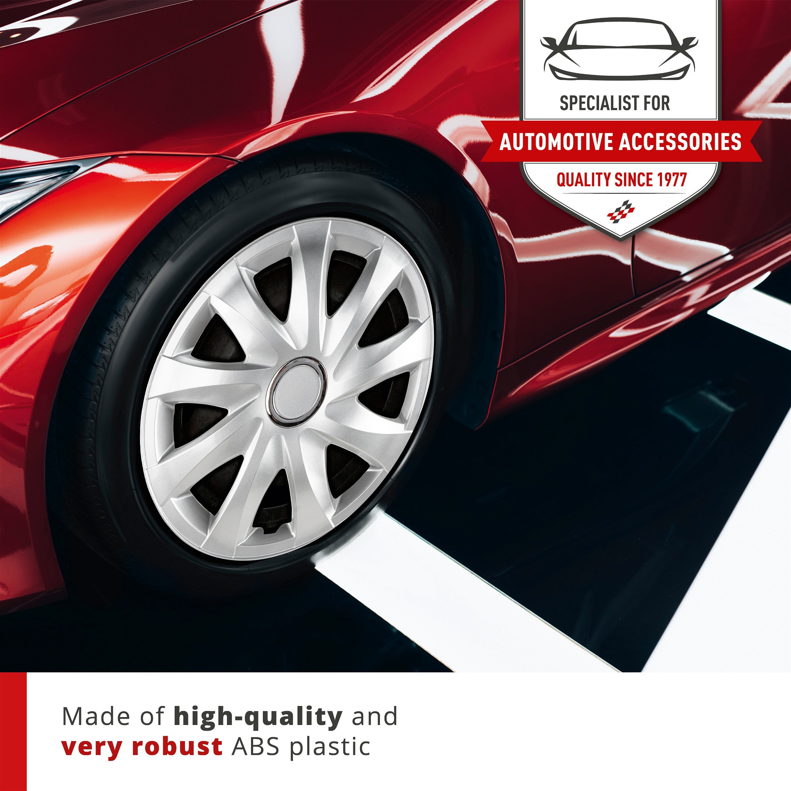 Wheel covers Aero Bicolor 15", 4 piece black/silver