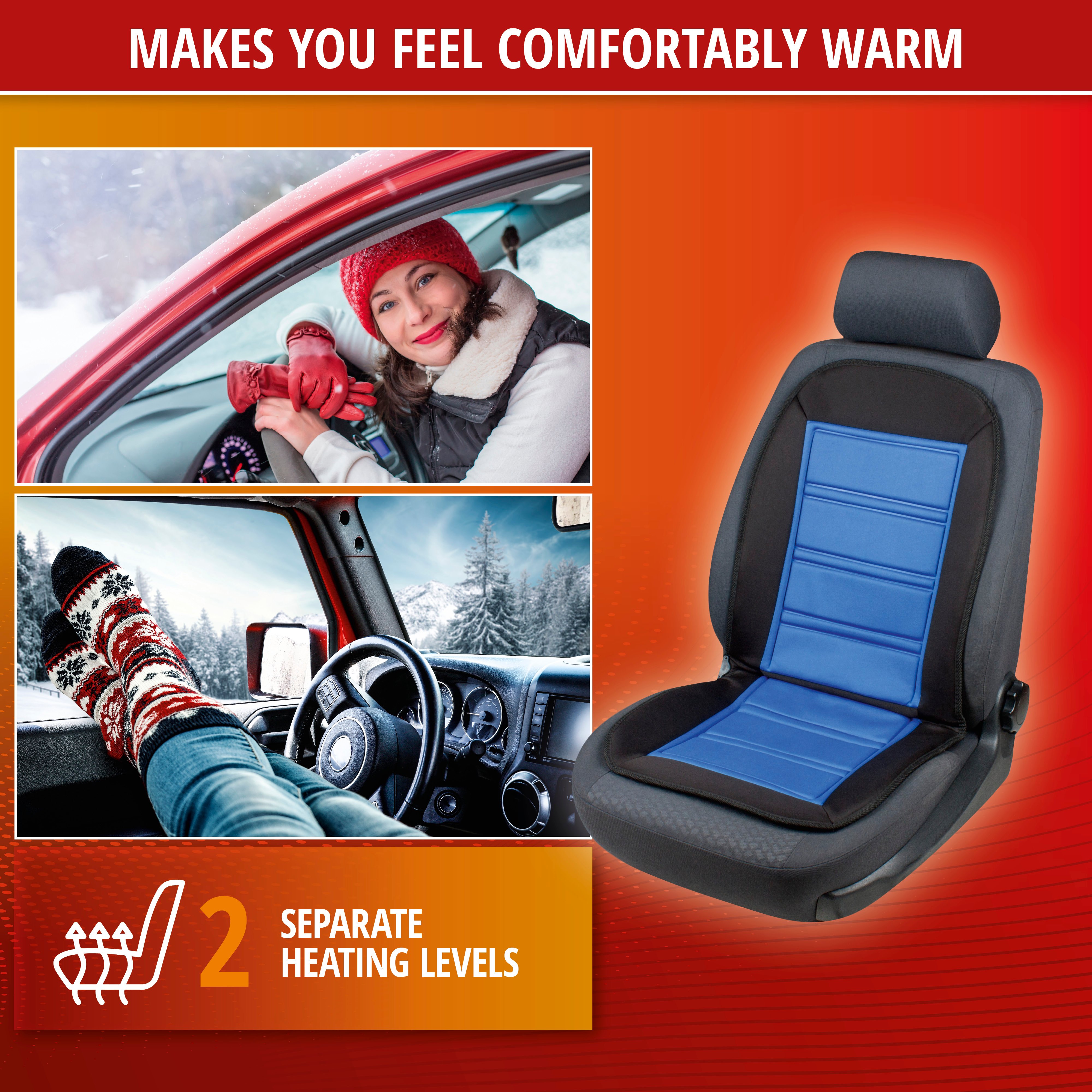 Heating Pad, Seat Heating Car Seat Warm Up black-blue