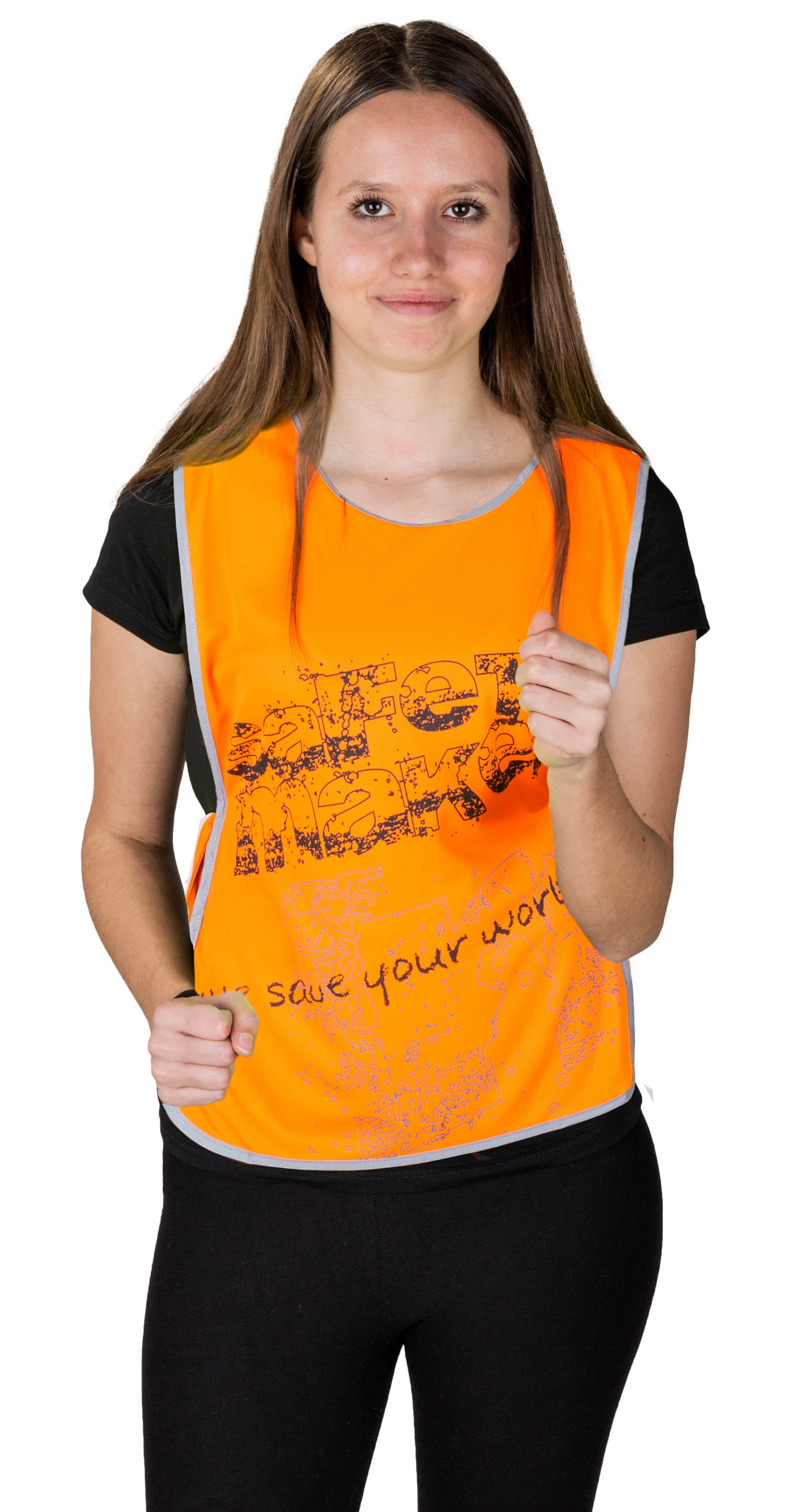 Leisure waistcoat with reflective design elements S-M orange