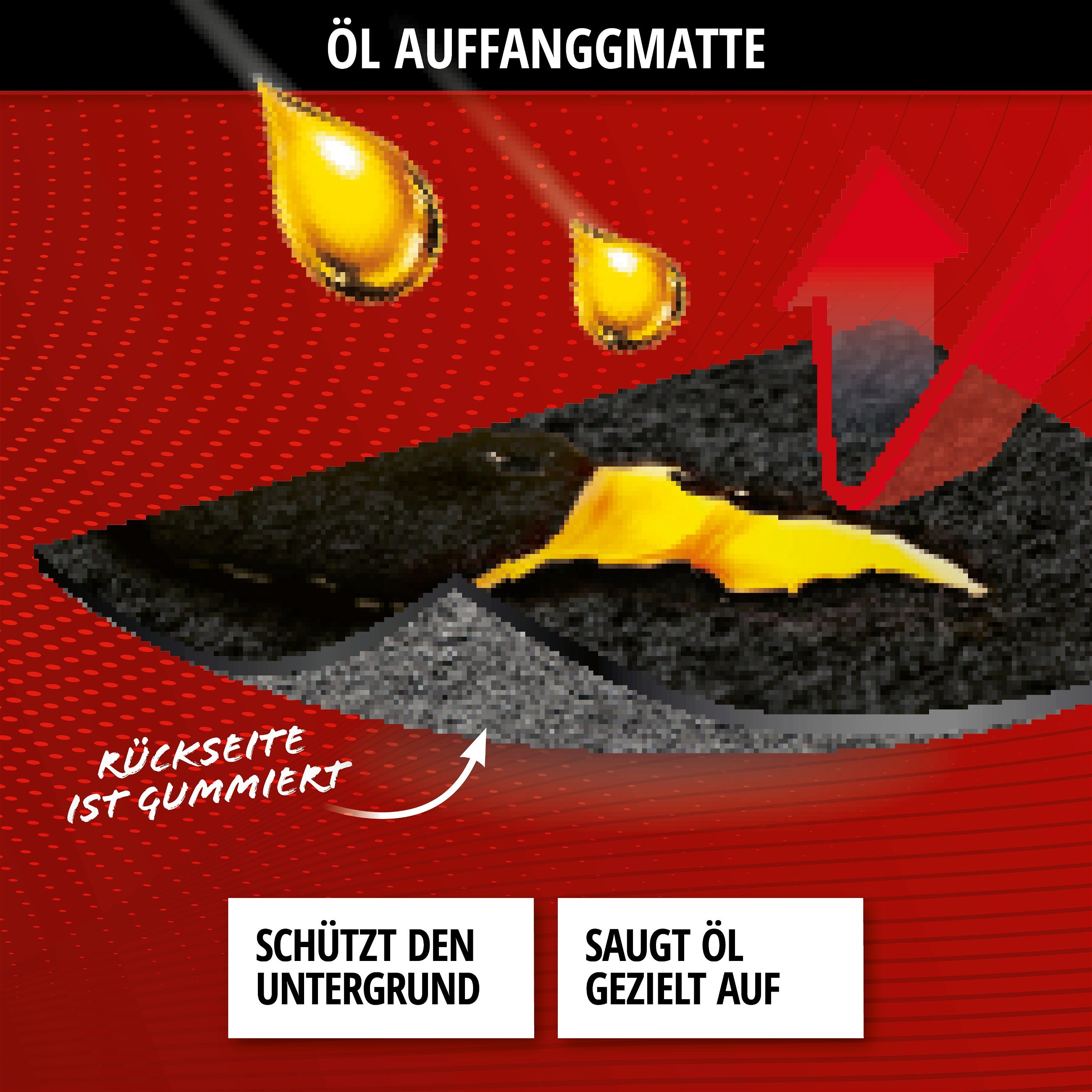 Öl-Auffangmatte Clean Max, robuste Schutzmatte 60x90 cm schwarz